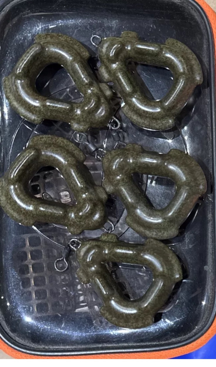 5 X 5oz  Gripper Anka Leads Smooth Muddy Green Barbel, Carp, Sea & Beach Fishing