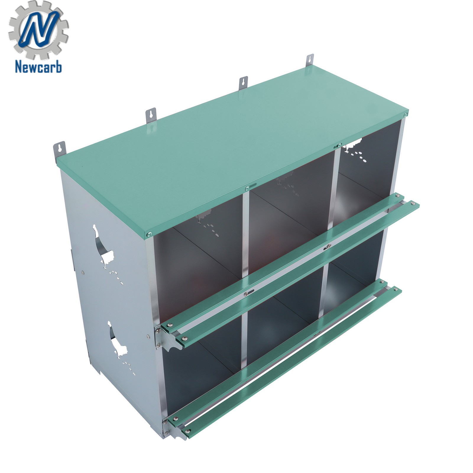 Chicken Nesting Box Wall Mount -6 Compartment Metal Poultry Nest Box Heavy-Duty