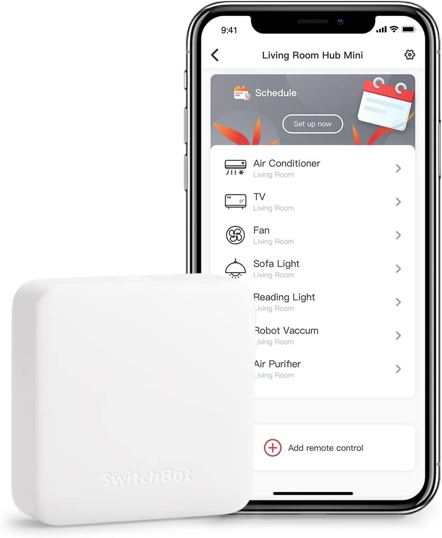 SwitchBot Hub Mini Smart Remote - IR Blaster, Link SwitchBot to Wi-Fi (Support 2