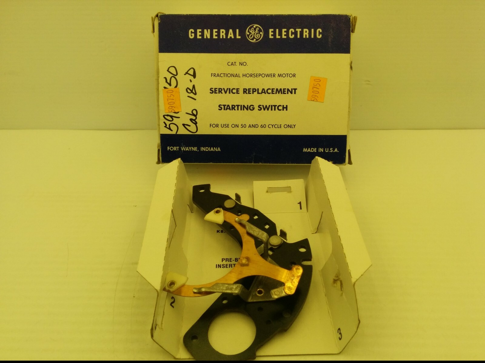 GENERAL ELECTRIC K8711385-P1 SERVICE REPLACEMENT STARTING SWITCH, NIB