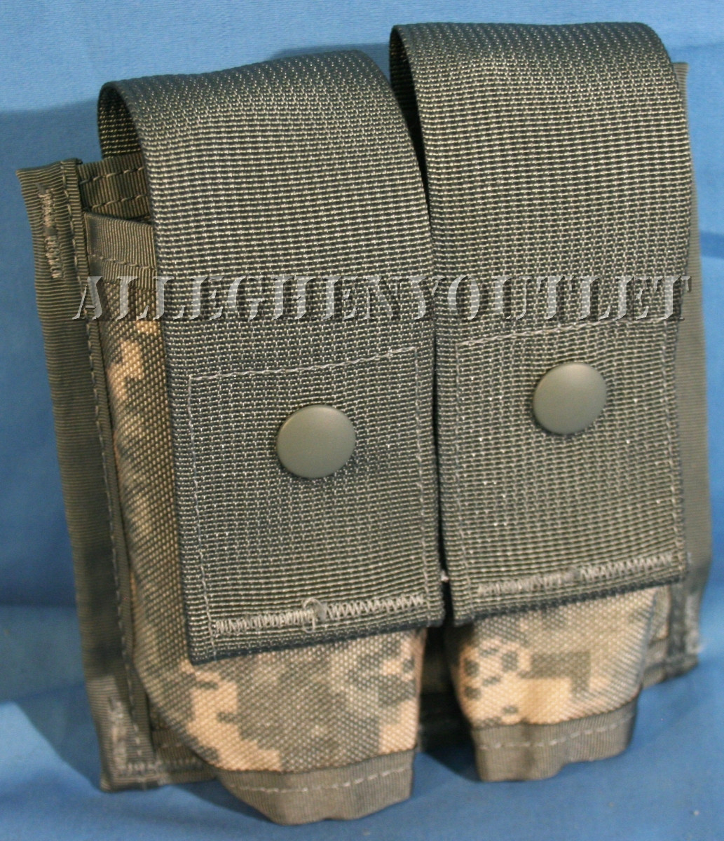 QTY (2) ACU DOUBLE 40mm US ARMY GRENADE POUCH M1 GARAND EN BLOC CLIP AMMO MOLLE