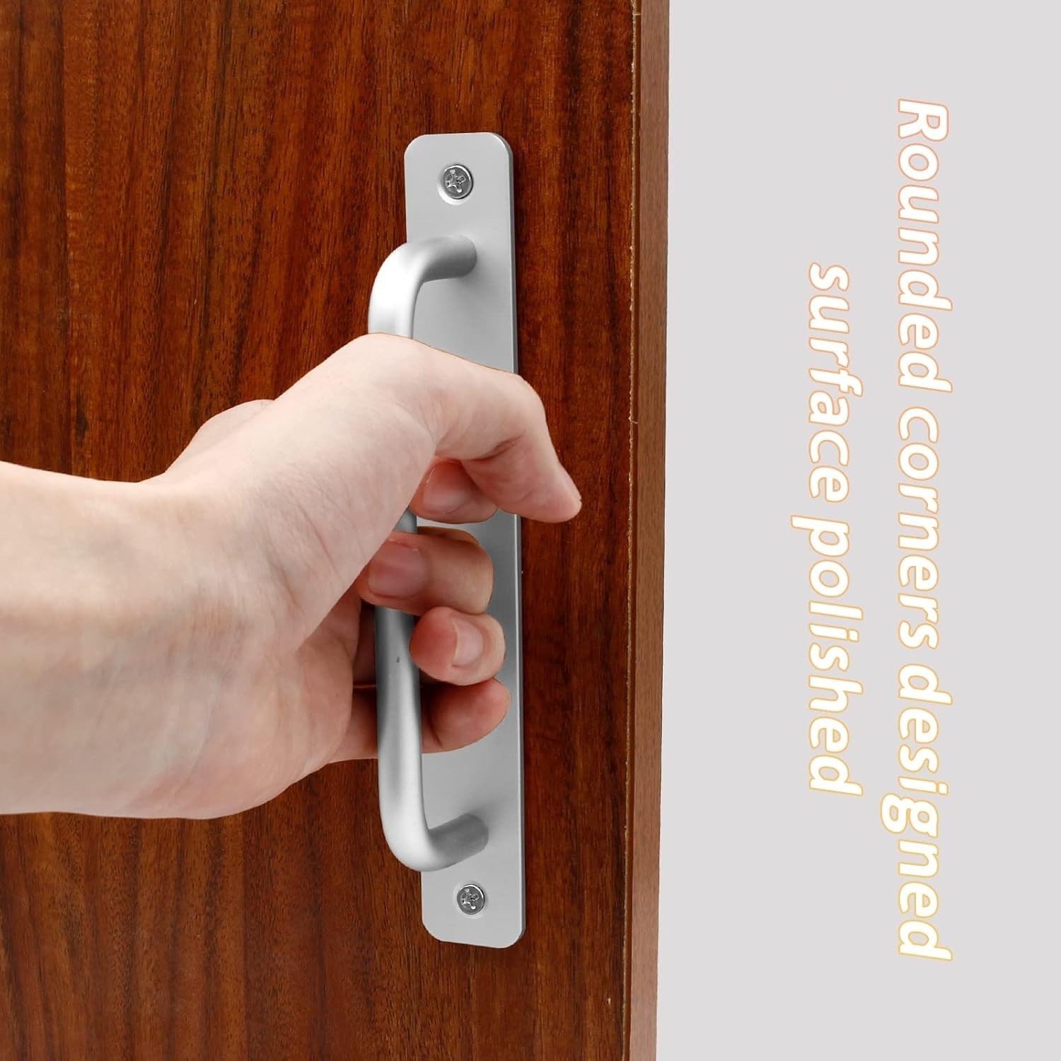 Stylish Sliding Barn Door Handle Set - 7.1 Inch Silver Pulls for Versatile Use