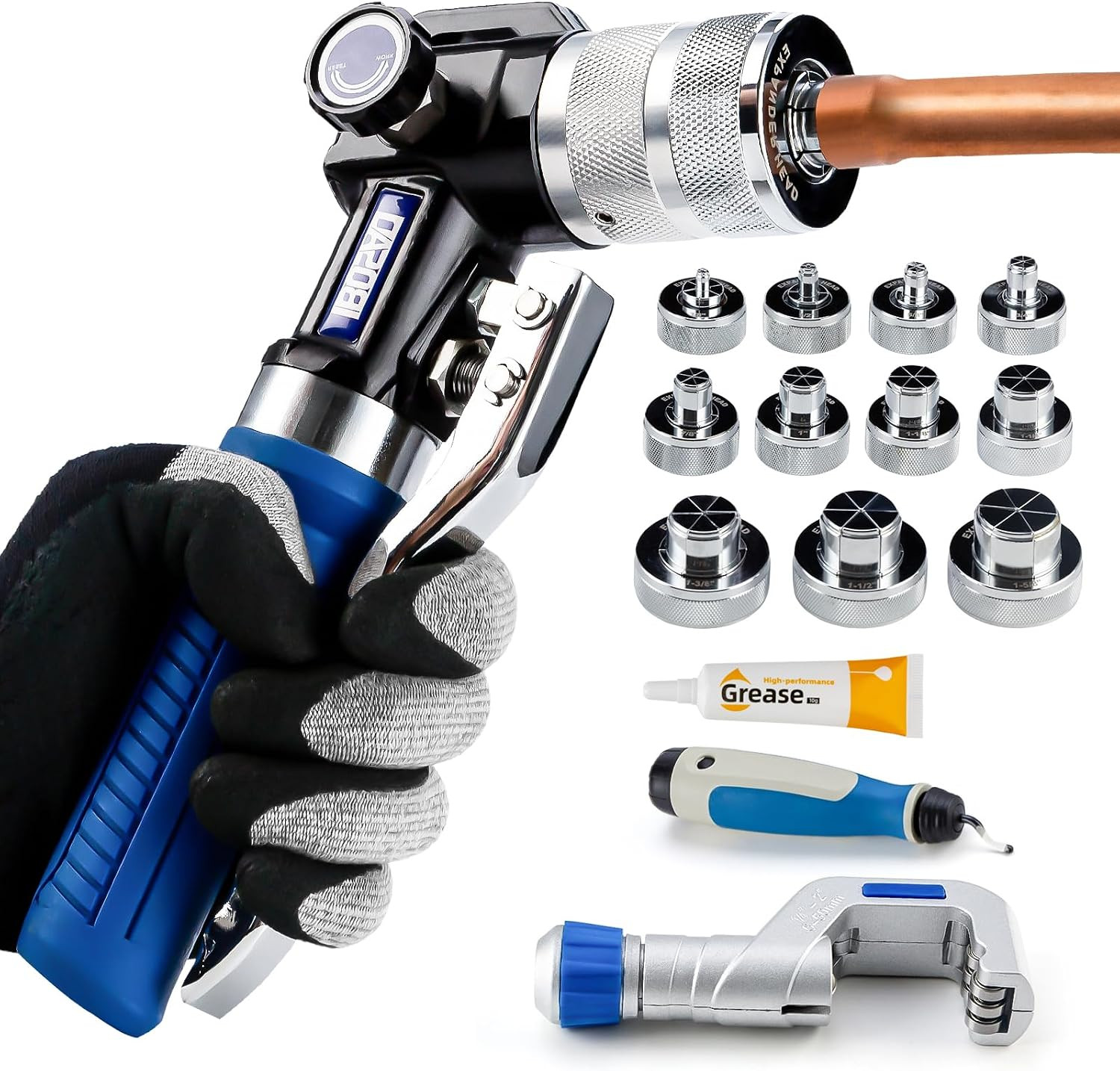 HVAC Hydraulic SWAGING Tool Kit for Copper Tubing Expanding 3/8 Inch to 1-5/8 In
