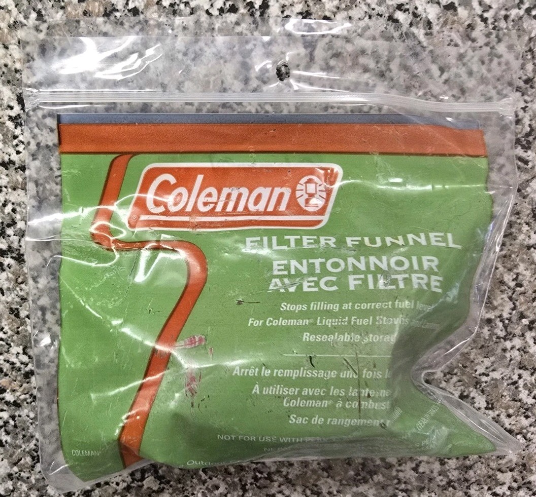 COLEMAN Lantern/Stove Filter Funnel. Red Plastic. NEW. Model: #5103A700T. NIP