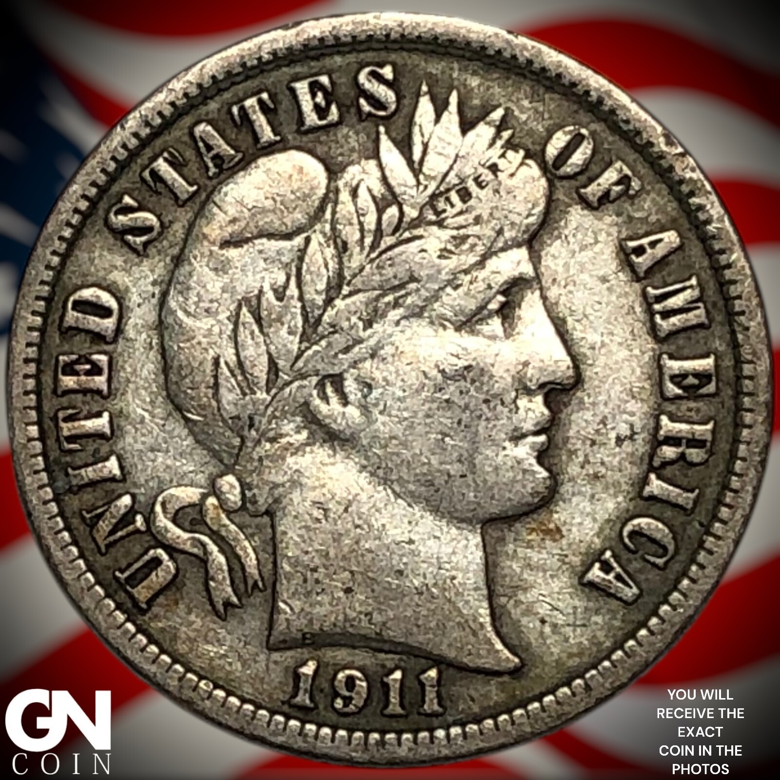 1911 D Barber Dime Y0543