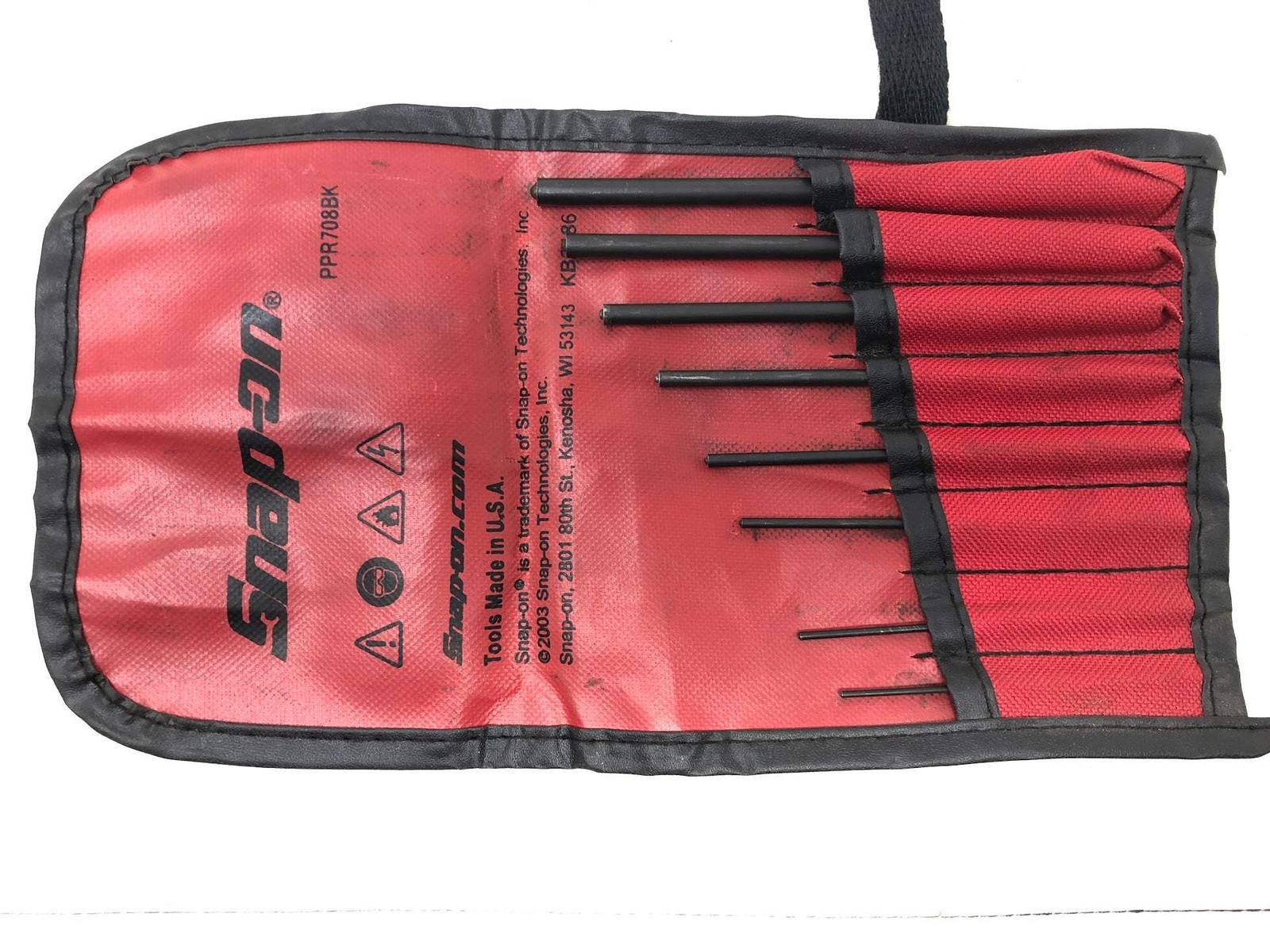PPR708BK Snap-On 8 pc Roll Pin Punch Set + Pouch