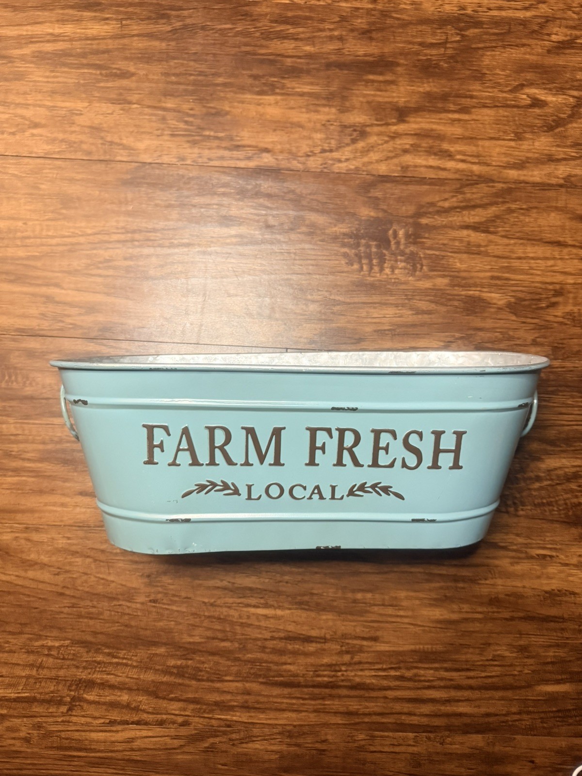 Teal Oval Bucket for Artificial Floral  Container Home Decor