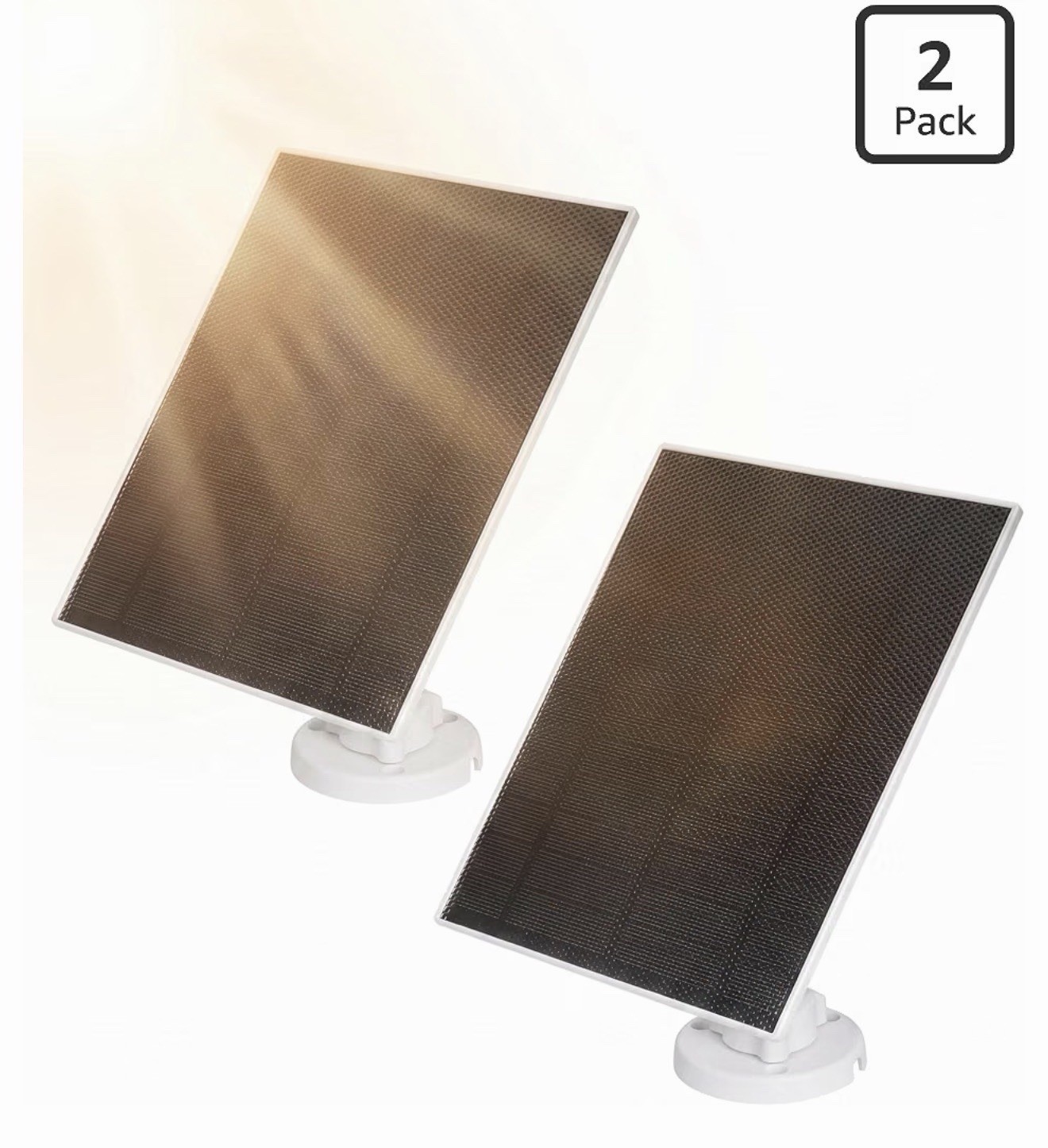 5W Solar Panel for Security Camera, Solar Panel with Battery 2-Pack