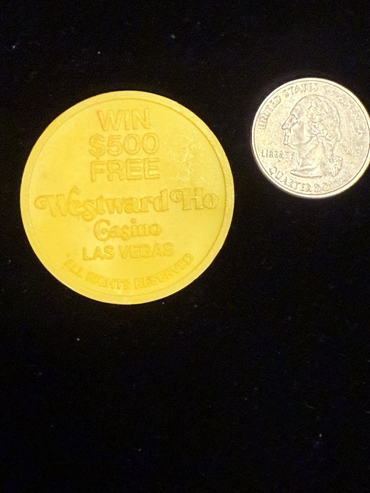 VINTAGE LAS VEGAS WESTWARD HO CASINO  FREE PLAY YELLOW TOKEN