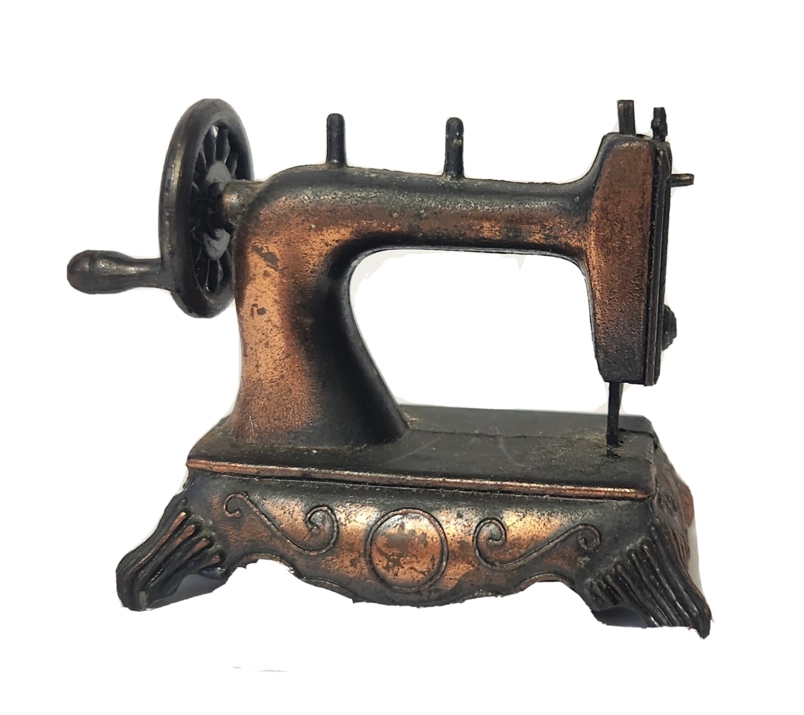 Vintage Miniature Die Cast Sewing Machine Pencil Sharpener WORKS NICELY