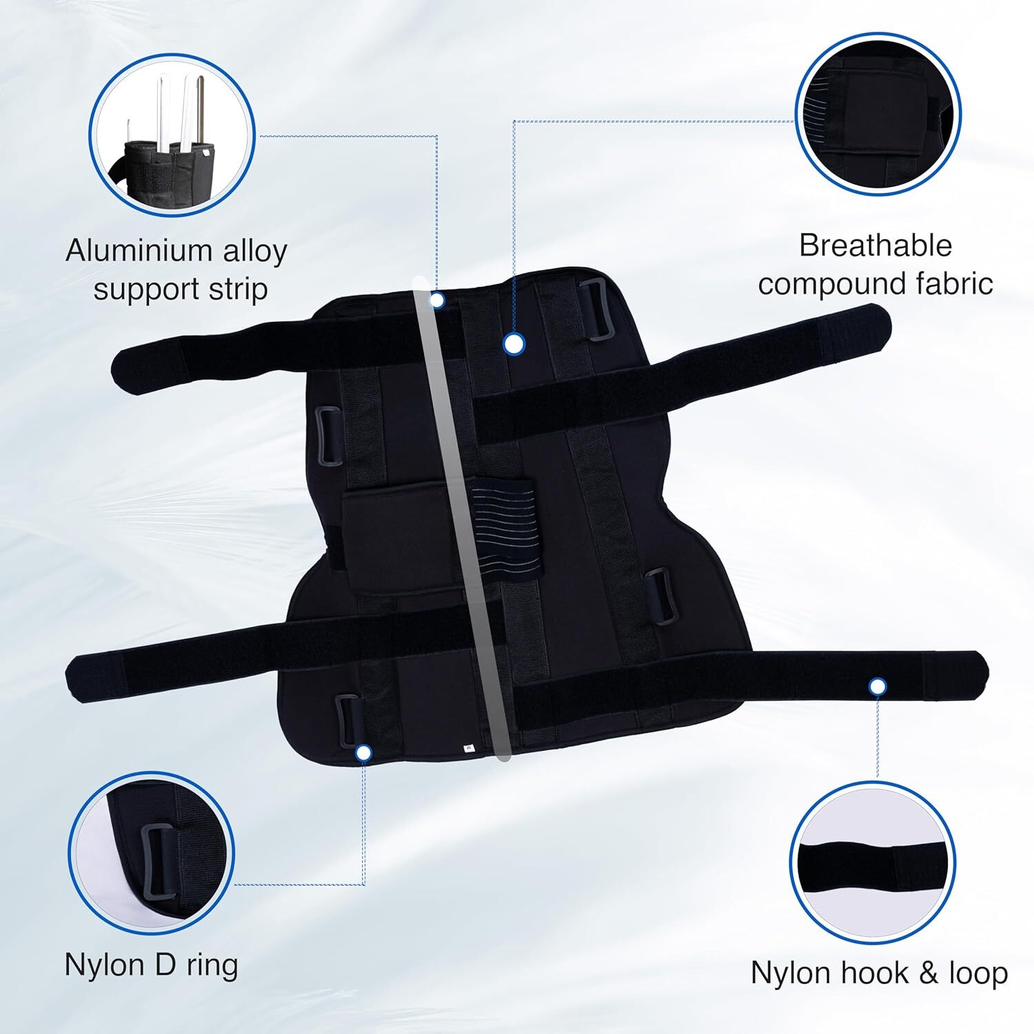 Knee Brace Wrap Around Support Adjustable Knee Open Patella Compression Brace US