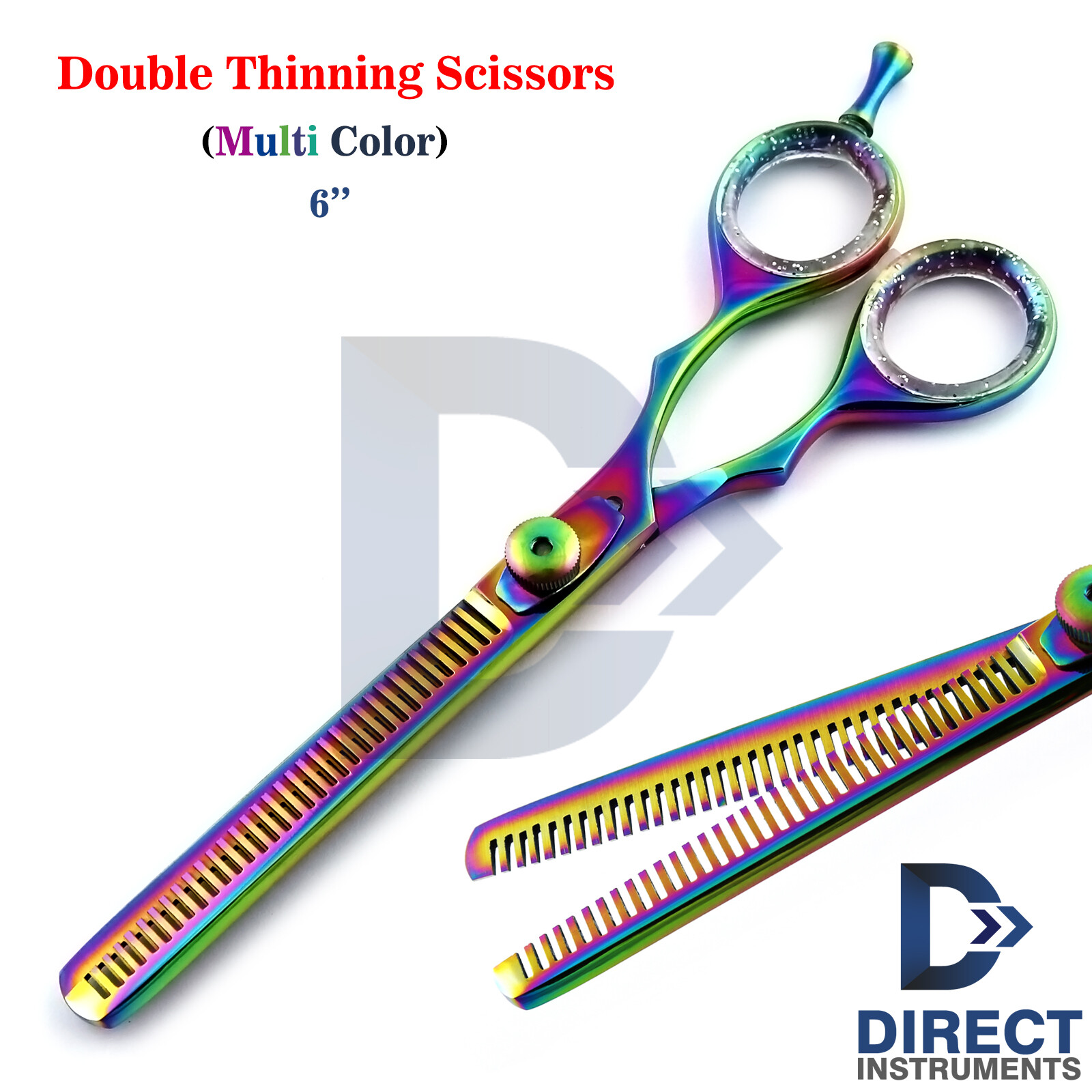Multi Color Barber Double Thinning Scissors Texture Shears Hair Cut Hairdressing
