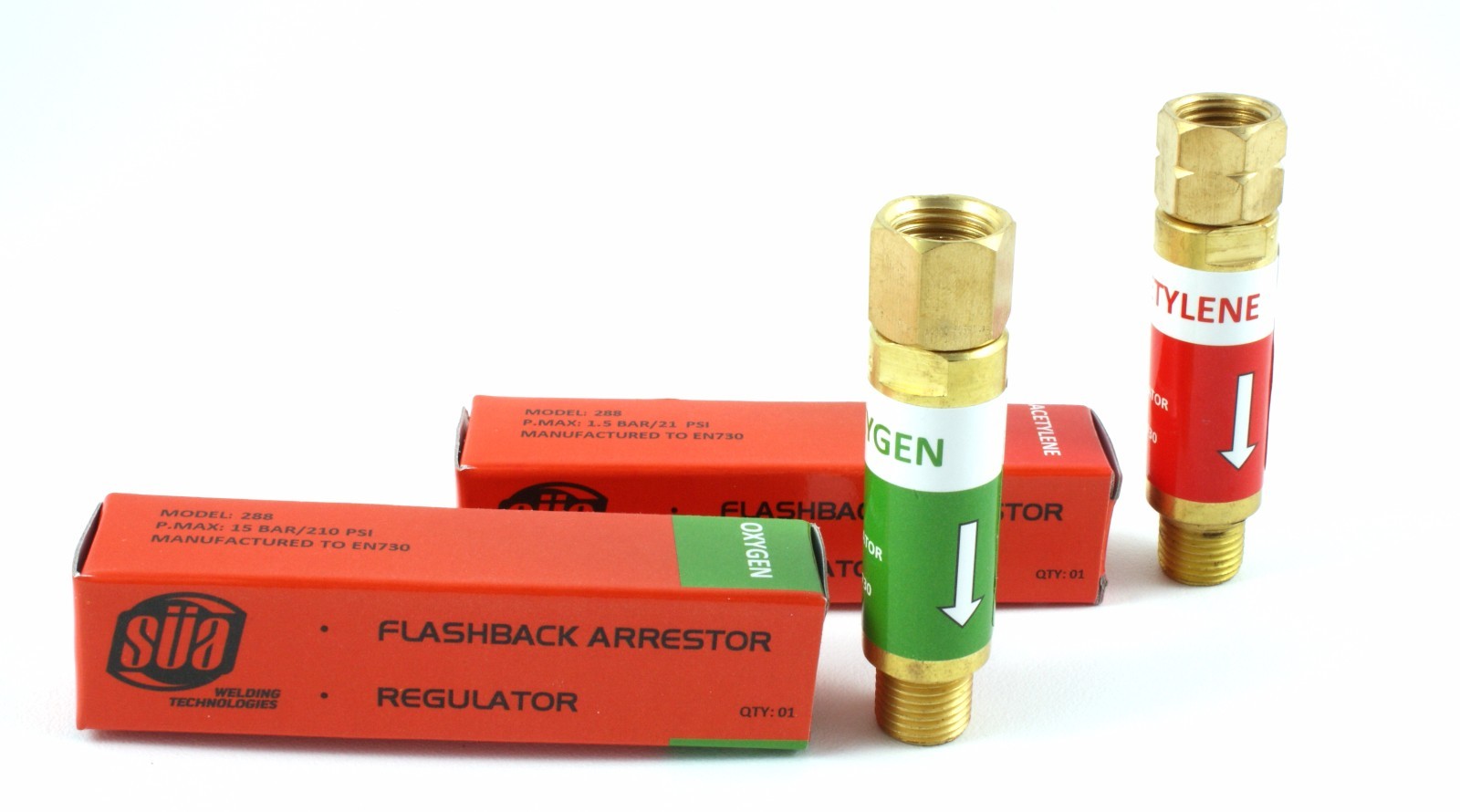Flashback Arrestors - Regulator - Oxygen/Acetylene (PAIR) - SÜA Original 288