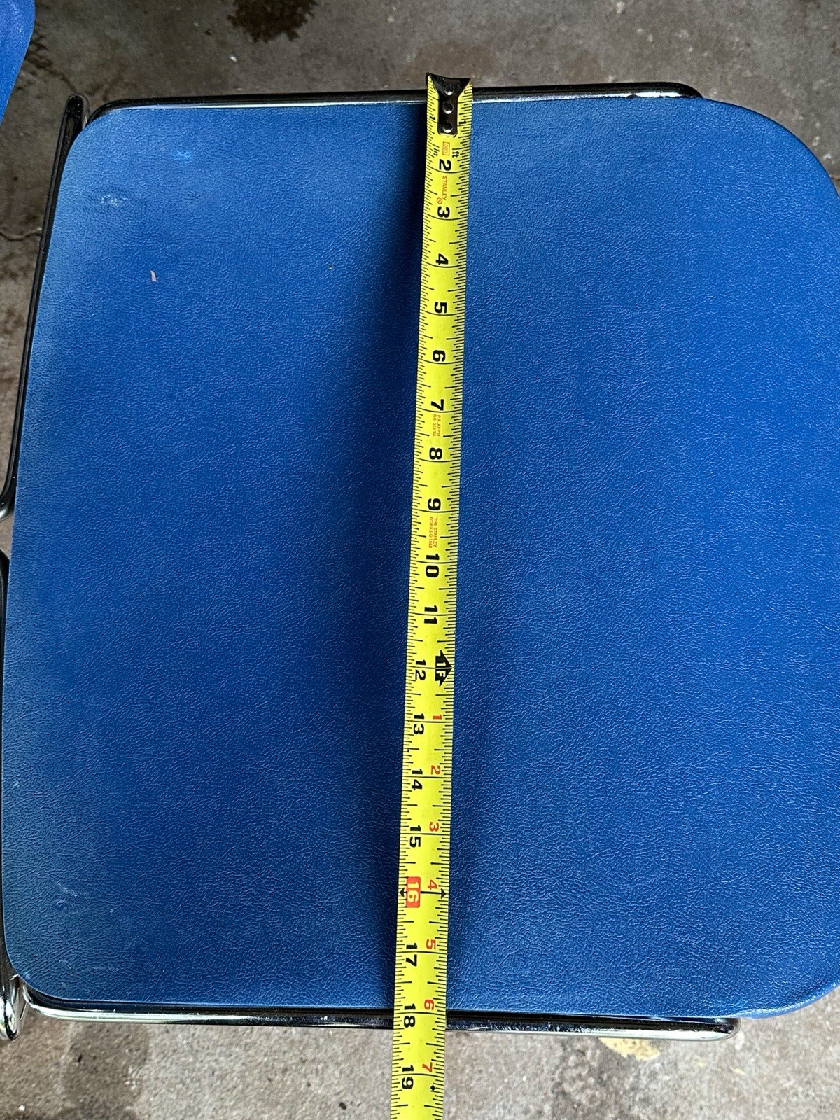 Vintage Steelcase Max-Stacker Chair MCM Atomic Blue & Chrome Stack Master 1977