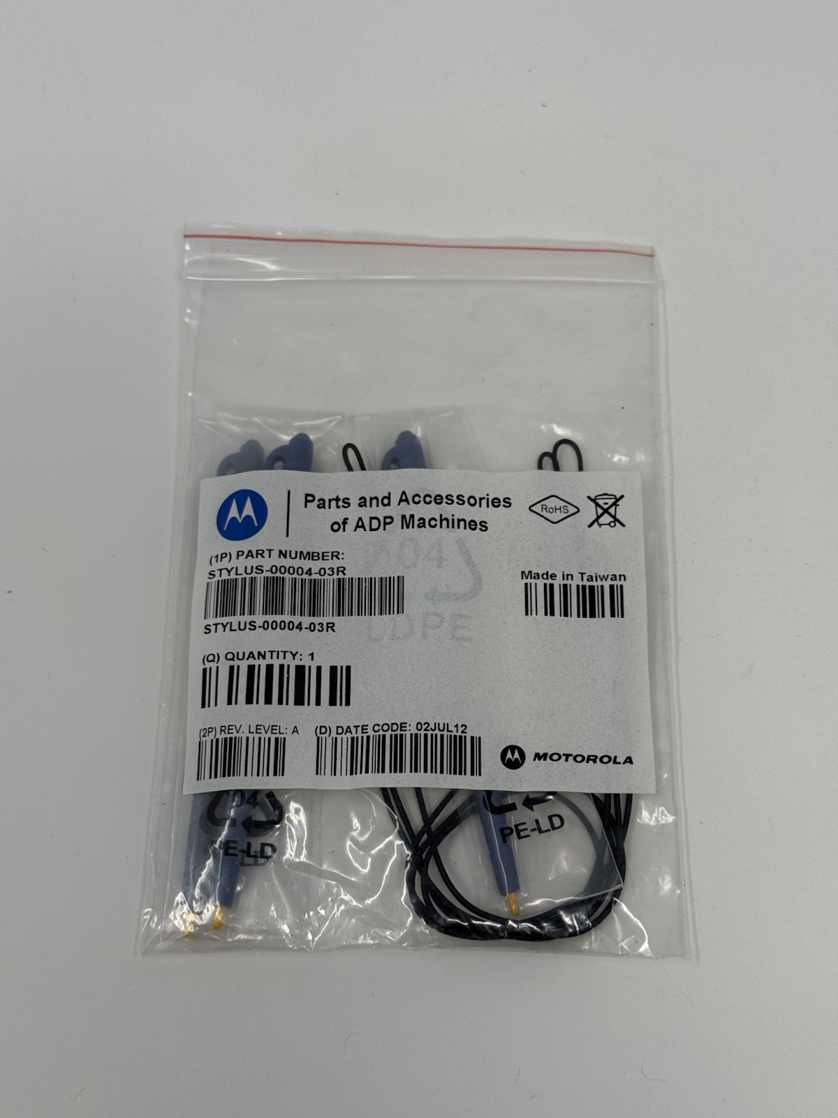 Motorola STYLUS-00004-03R (BLUE) Spring Loaded Stylus Pen w/Tether {Pack of 3}