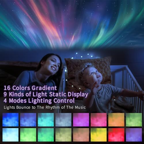 Ocean Wave Night Light Cordless Projector Lamp 16 colors