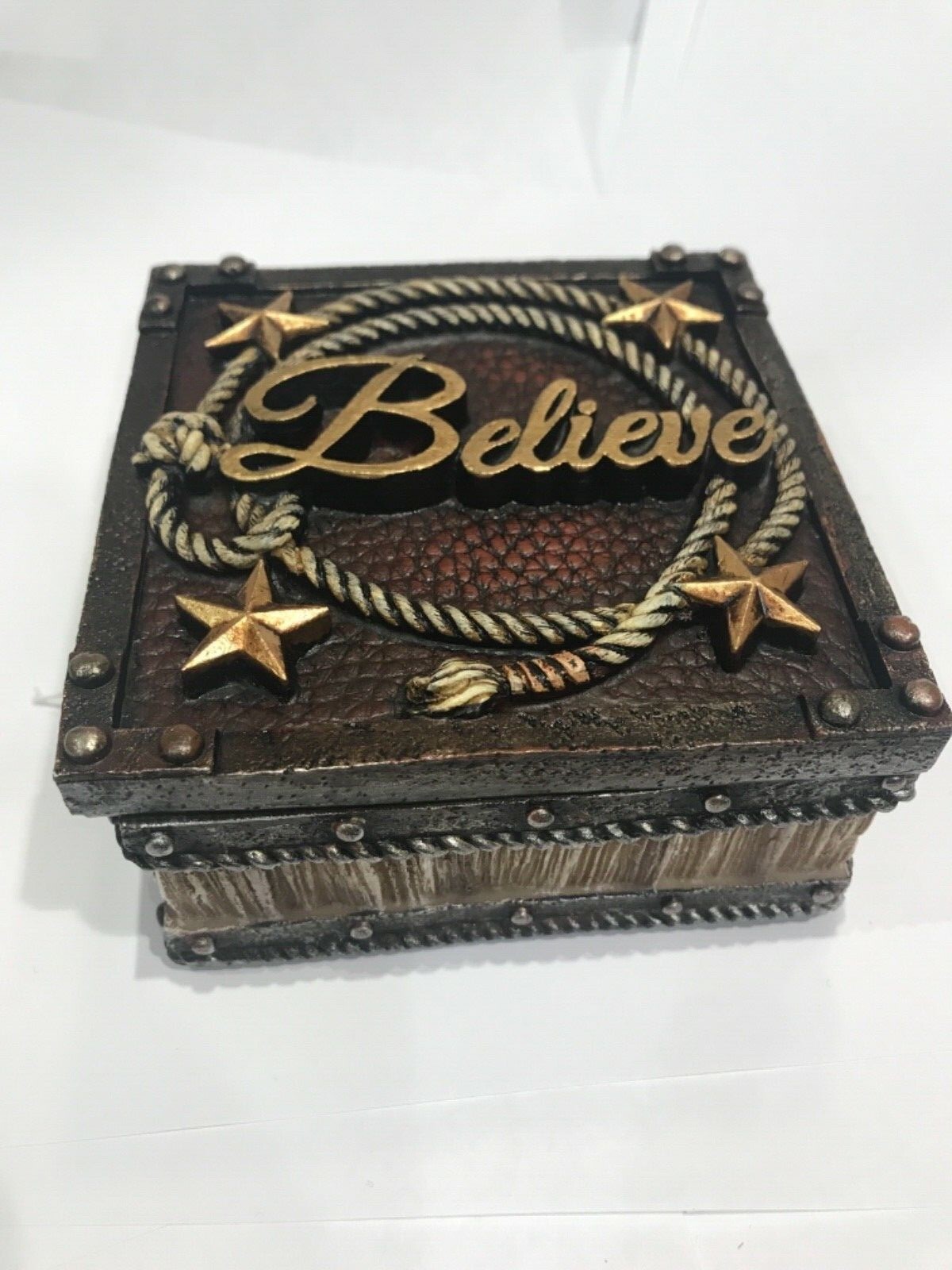 ‘Believe’ Resin Jewelry Trinket Box