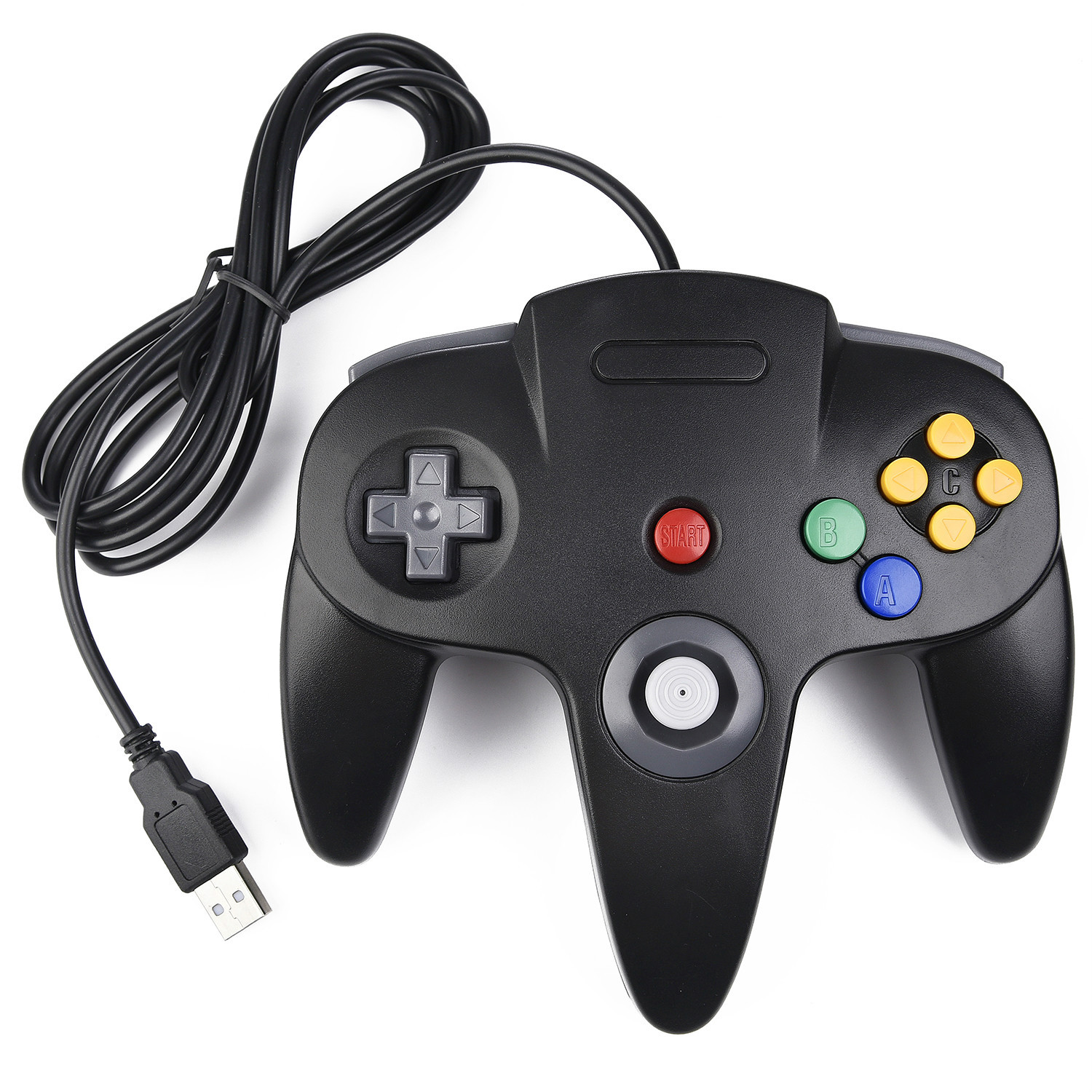 For N64 PC MAC Raspberry Pi Controller Retro Wired USB Classic Games Joystick