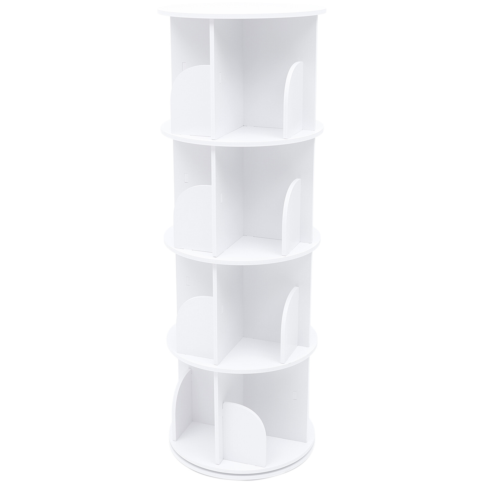 Rotating Bookshelf 360 Bookcase Freestanding Storage Shelf Display Rack 4 Tier