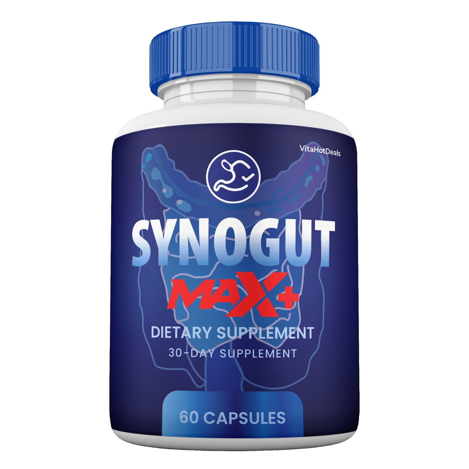 Synogut Max + Capsules, Higher Strength Pills for Gut Health (1 Pack)