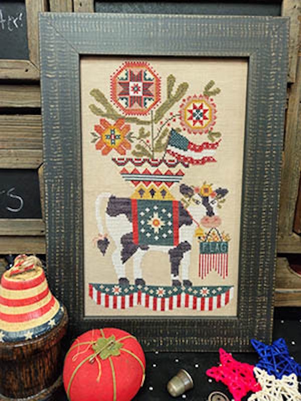 Stars, Stripes & MooLinda~Quaint Rose Neelde Arts