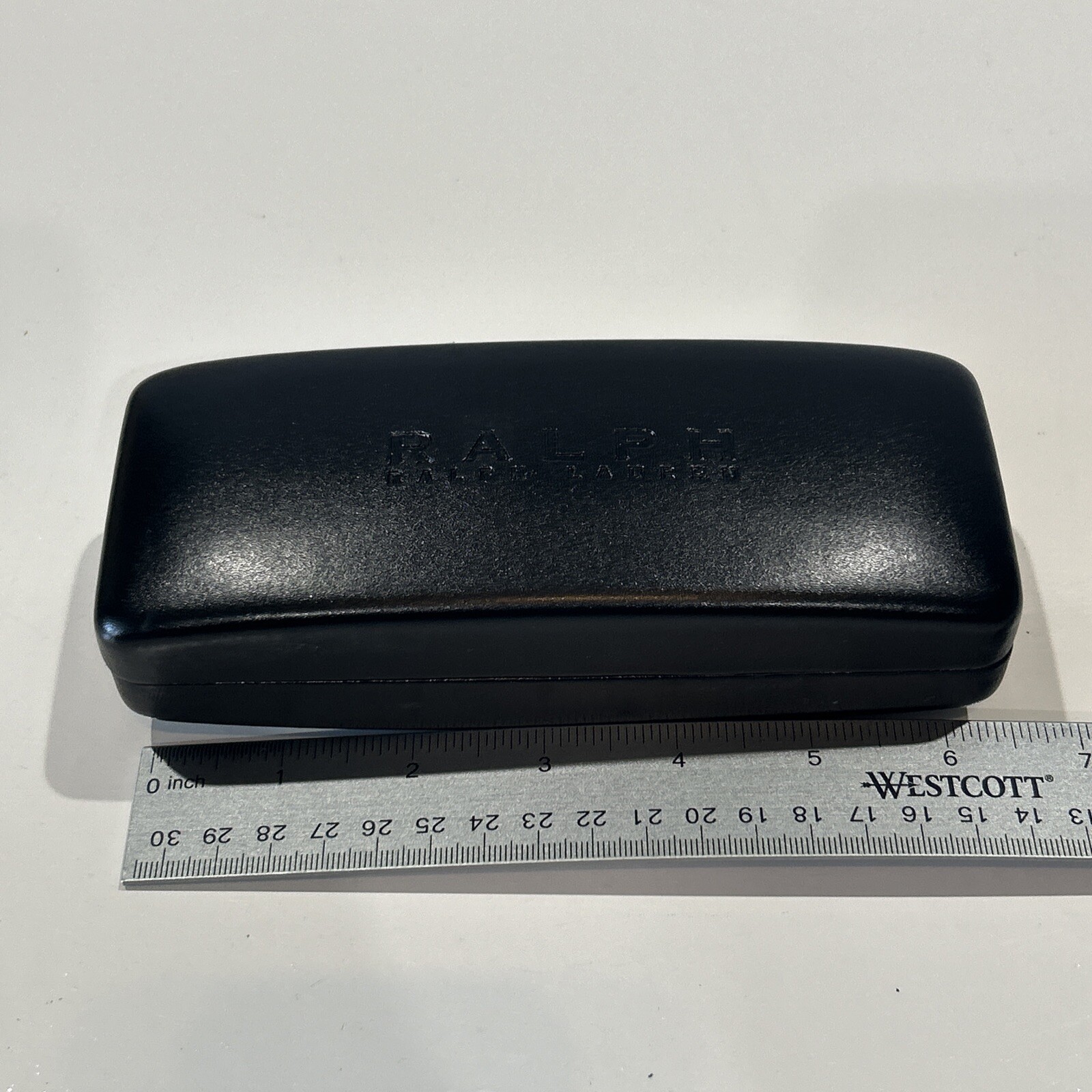Ralph Lauren Hard Shell Eyeglass Sunglass Hinged Black Case Flocked Lining
