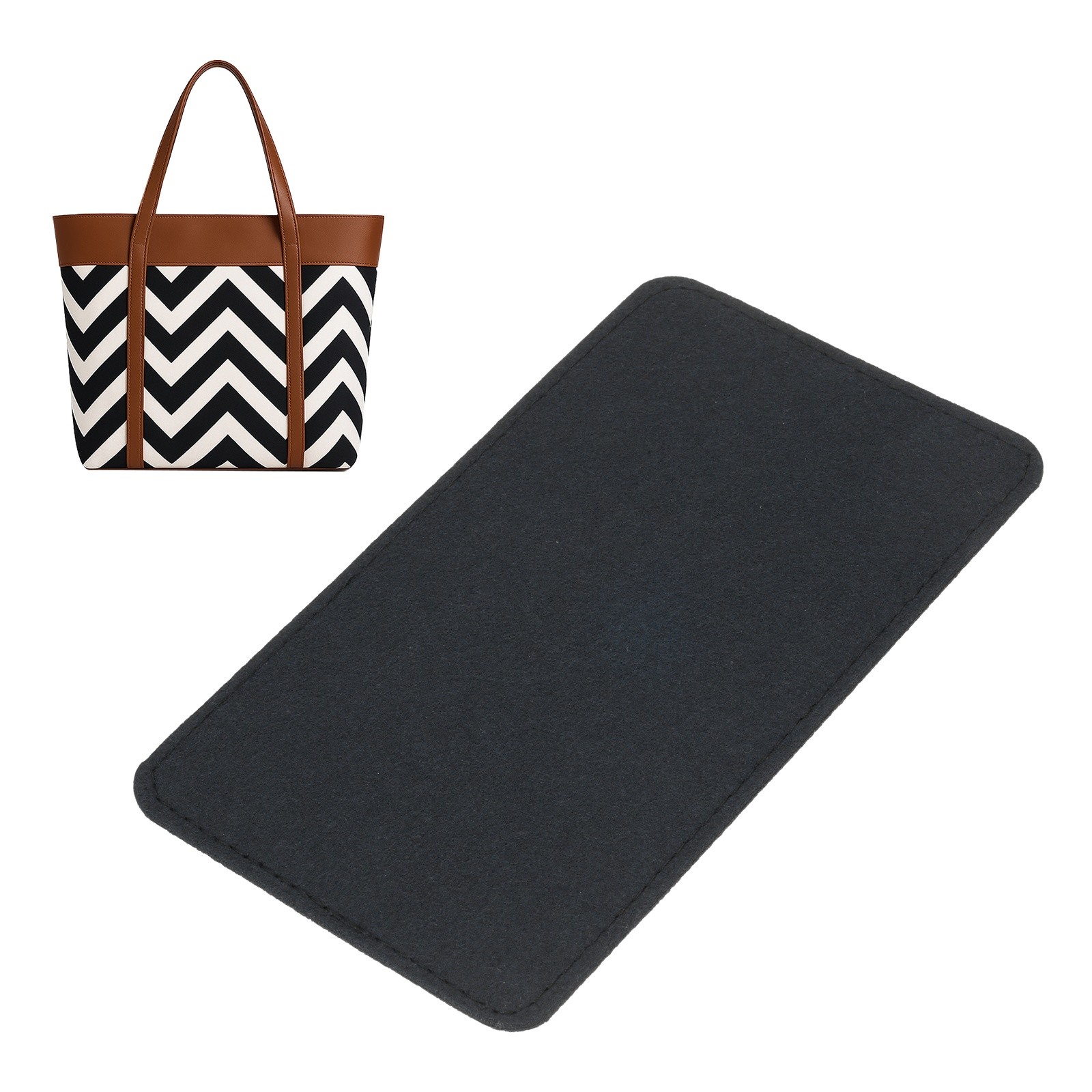 Felt Bag Base Shaper Handbag 8.66x5.12'' 3mm Thick, Dark Gray