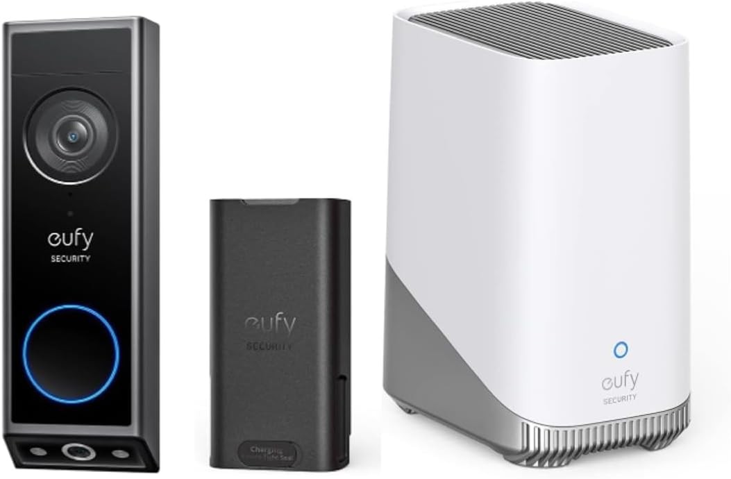 eufy Security 2K Video Doorbell Camera E340 Full HD Extra Battery HomeBase S380