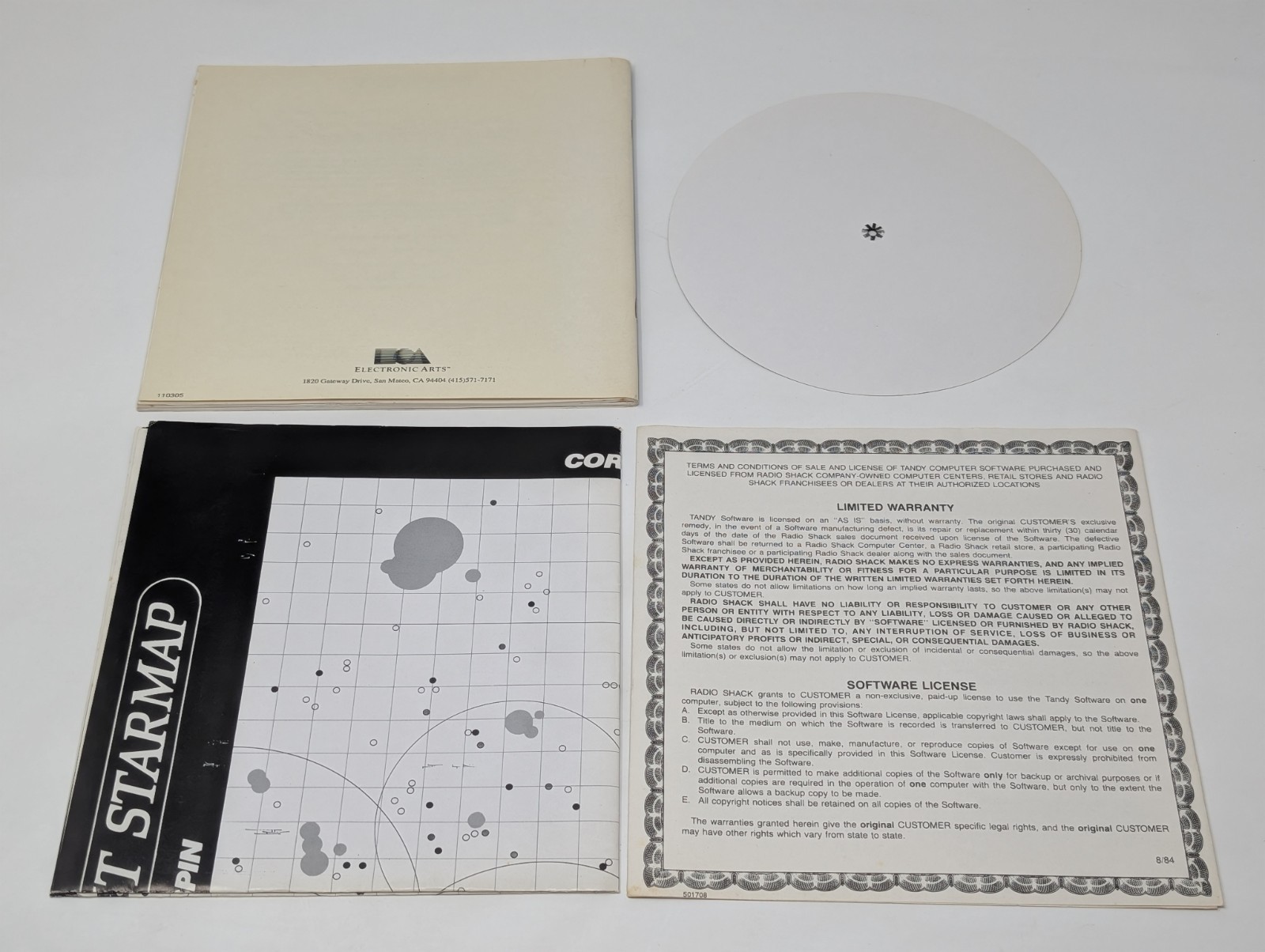 Starflight Vintage PC Tandy 1000/1200 Manual Map Code Wheel INSERTS ONLY 1986