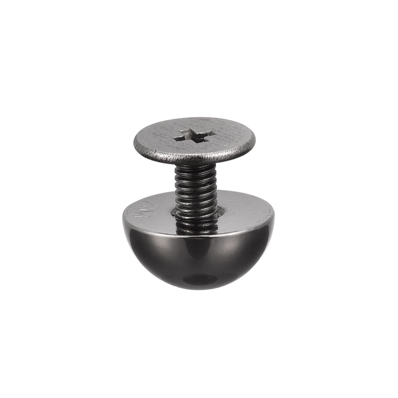 10x6mm Back Screw Rivets Solid Round Head Leather Studs Black 8 Sets