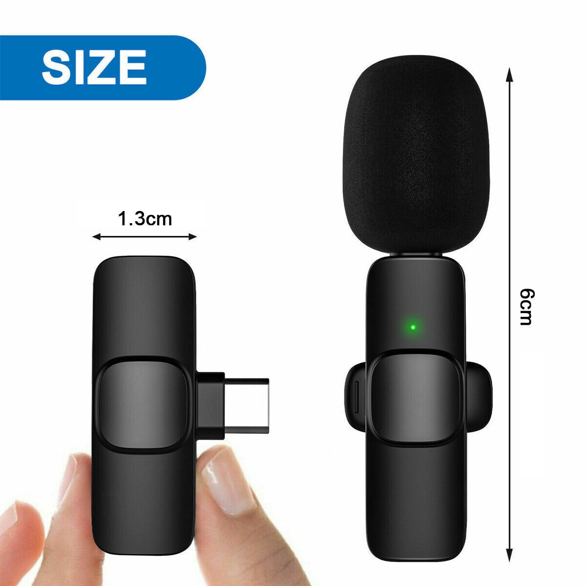 Wireless Lavalier Microphone Mic Audio Video Recording For Android iPhone 16,17