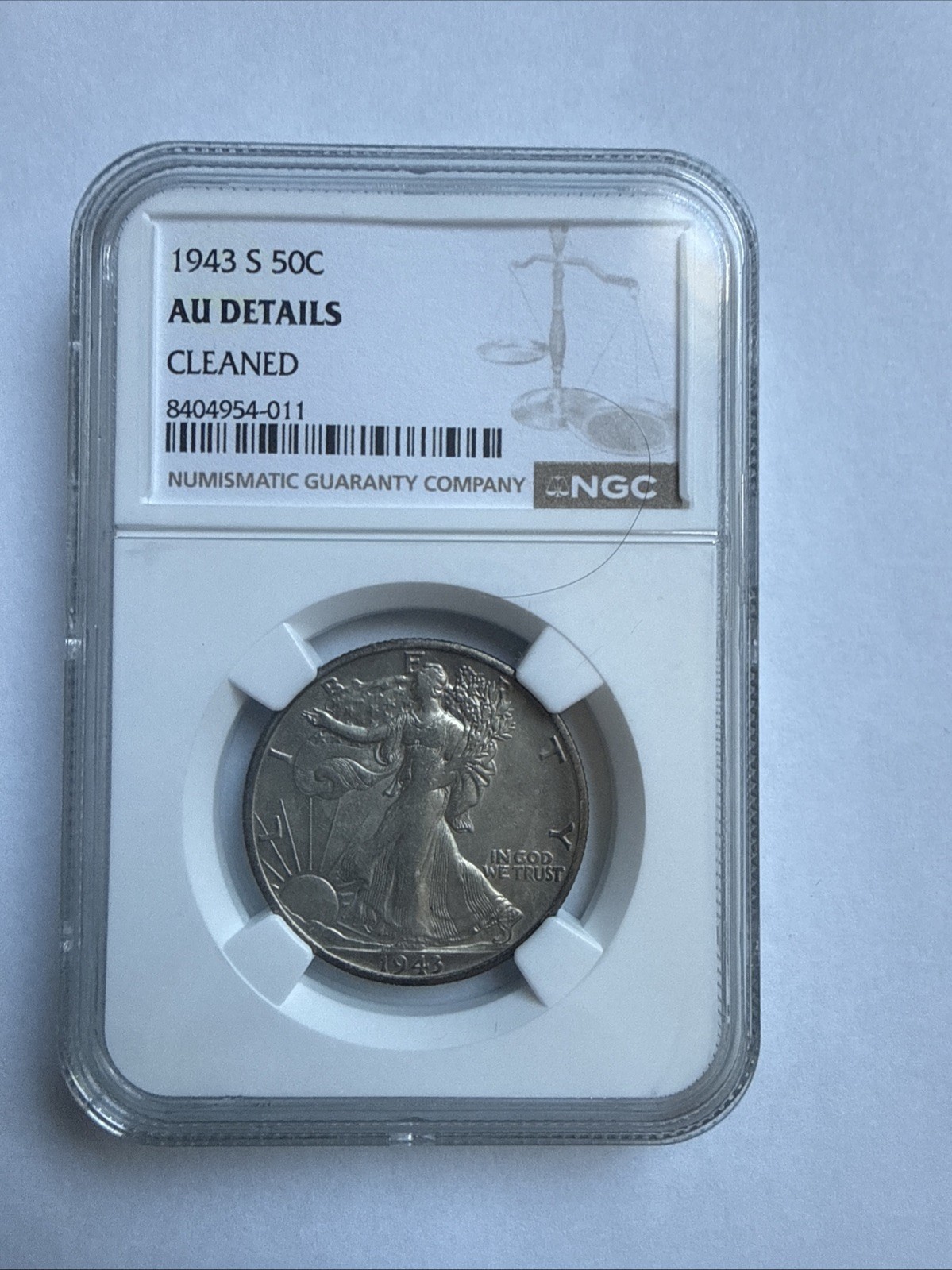 ✅ 1943 S Walking Liberty Half Dollar 50c PCGS AU - 90% Silver
