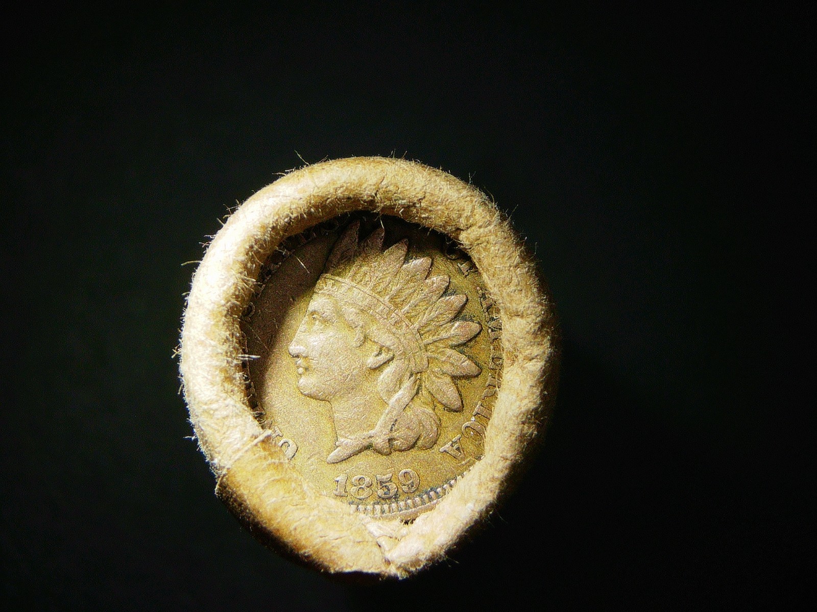 1859 1883 ENDS INDIAN HEAD PENNY ROLL LOT INSOLVENT ROCK RIVER BANK WYOMING R384