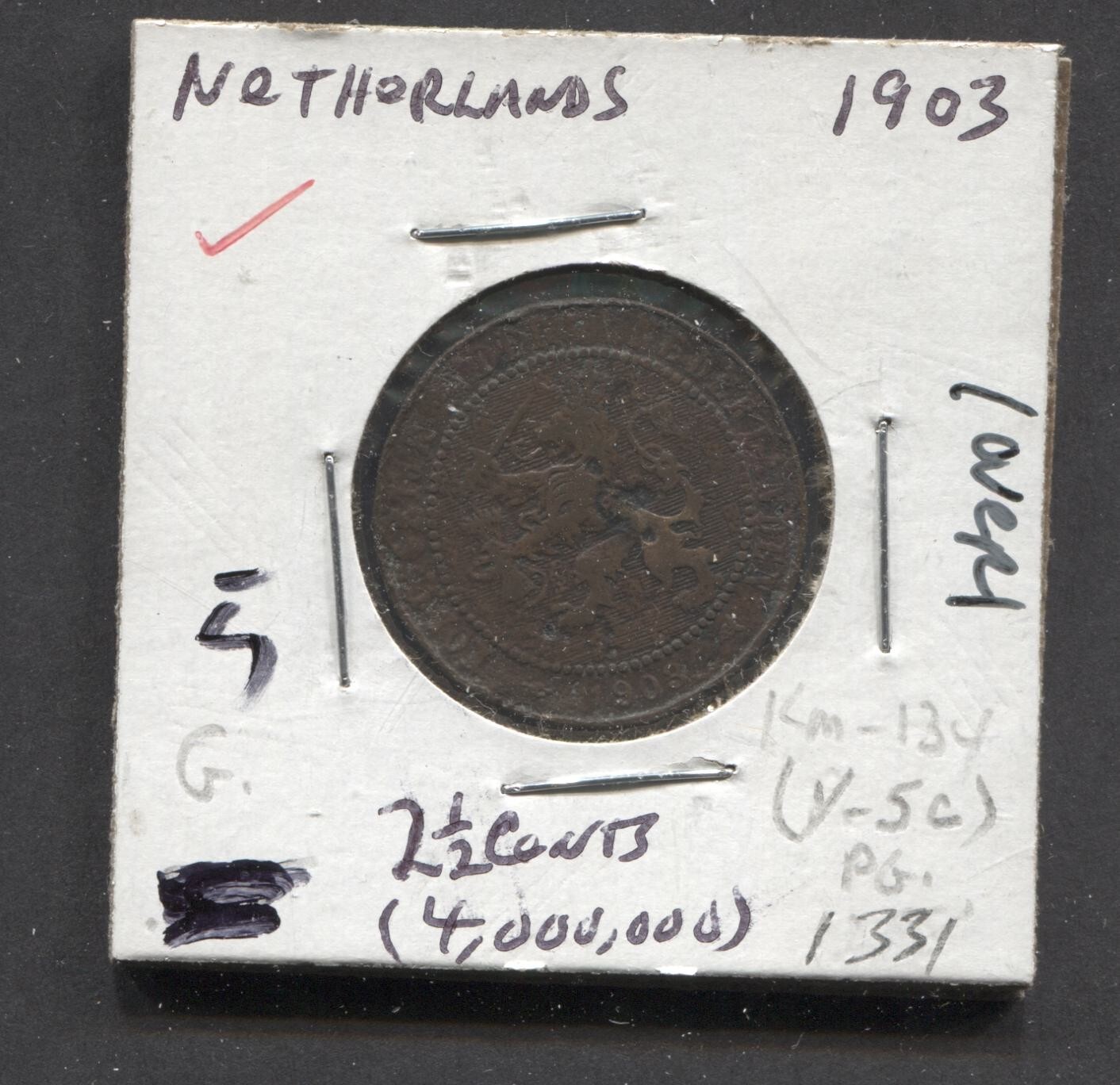 1903-Netherlands-G/2 1/2 Cents