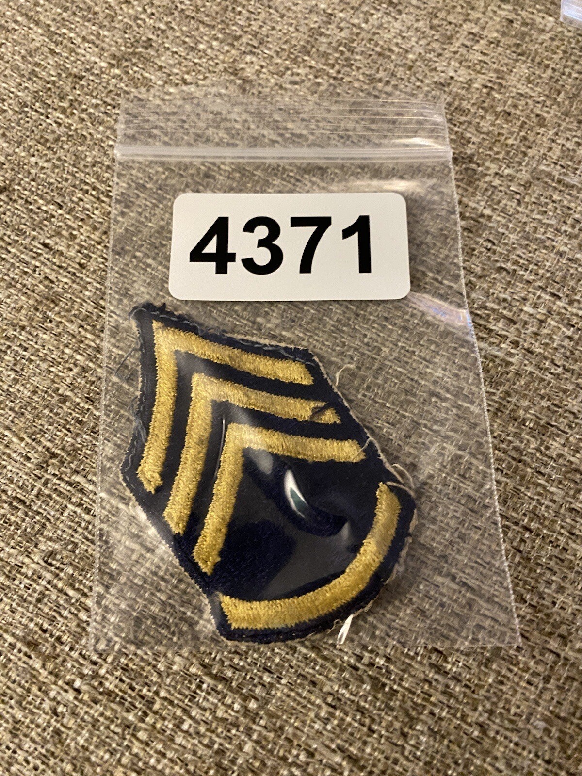 Korea War Era Staff Sergeant Enlisted Rank Patch Blue Yellow INV4371