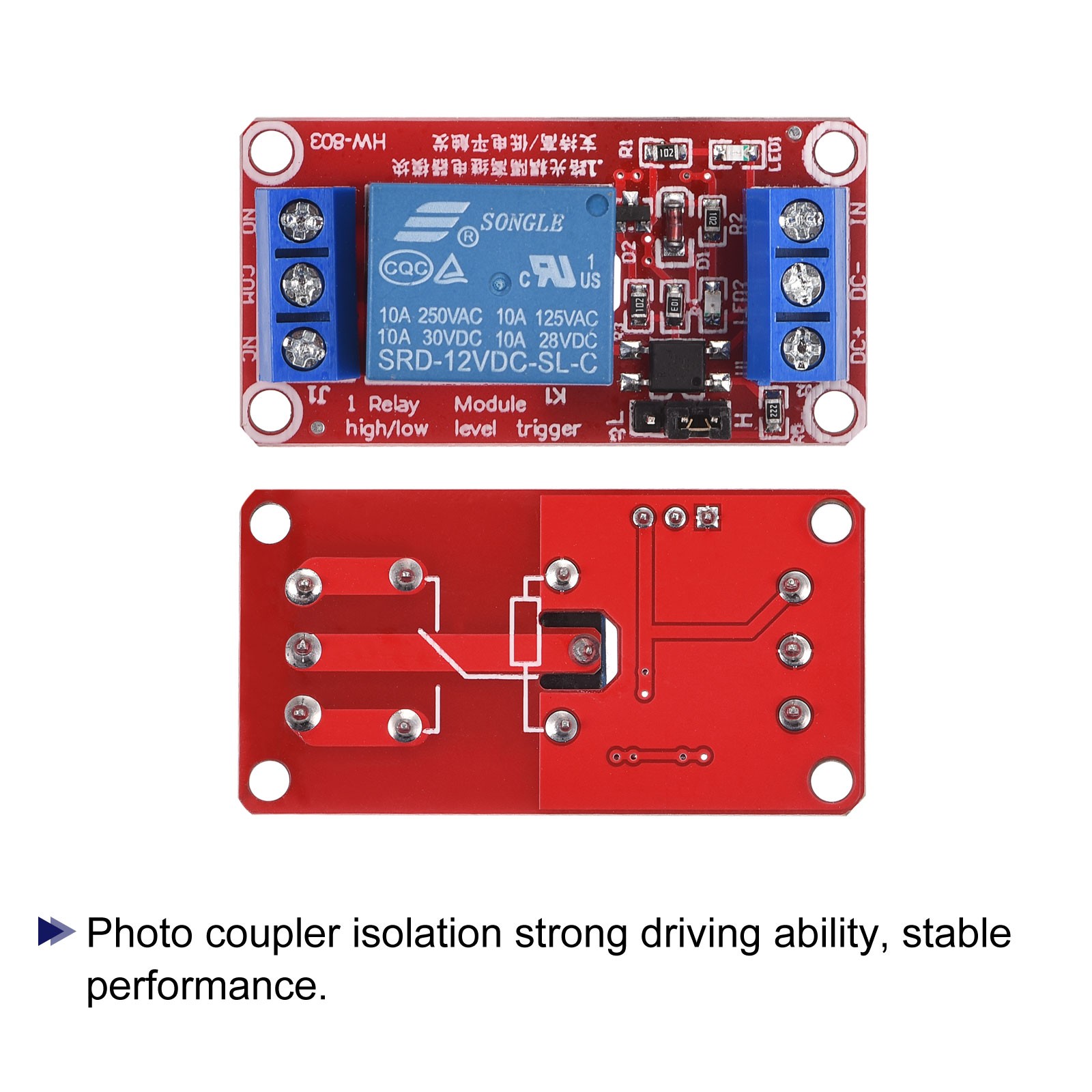 Relay Module 1 Channel 12V High Low Level Trigger Module Red Board