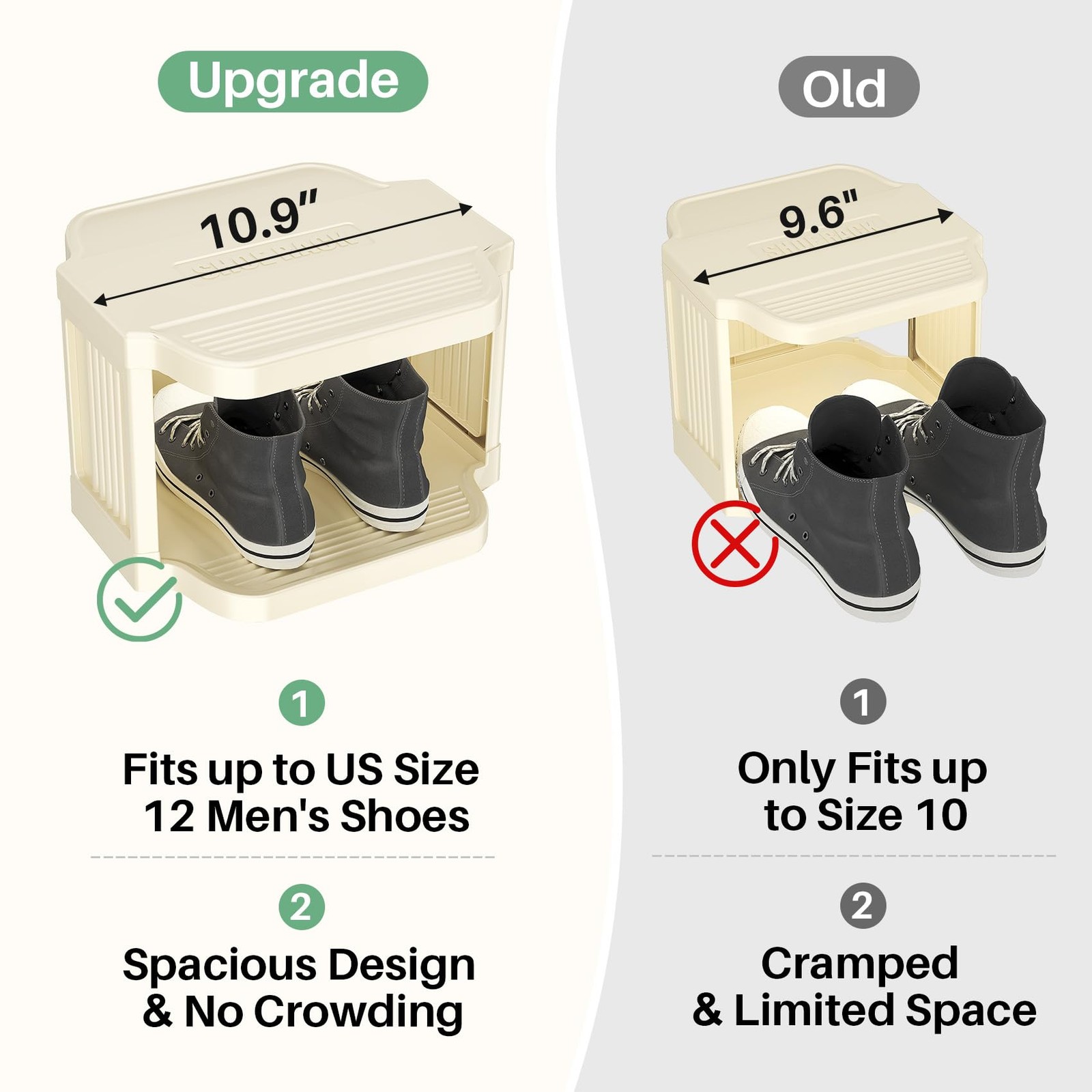 Vertical Shoe Rack: 8 Tiers Stackable Shoe Rack for Closet DIY Free Standing ...