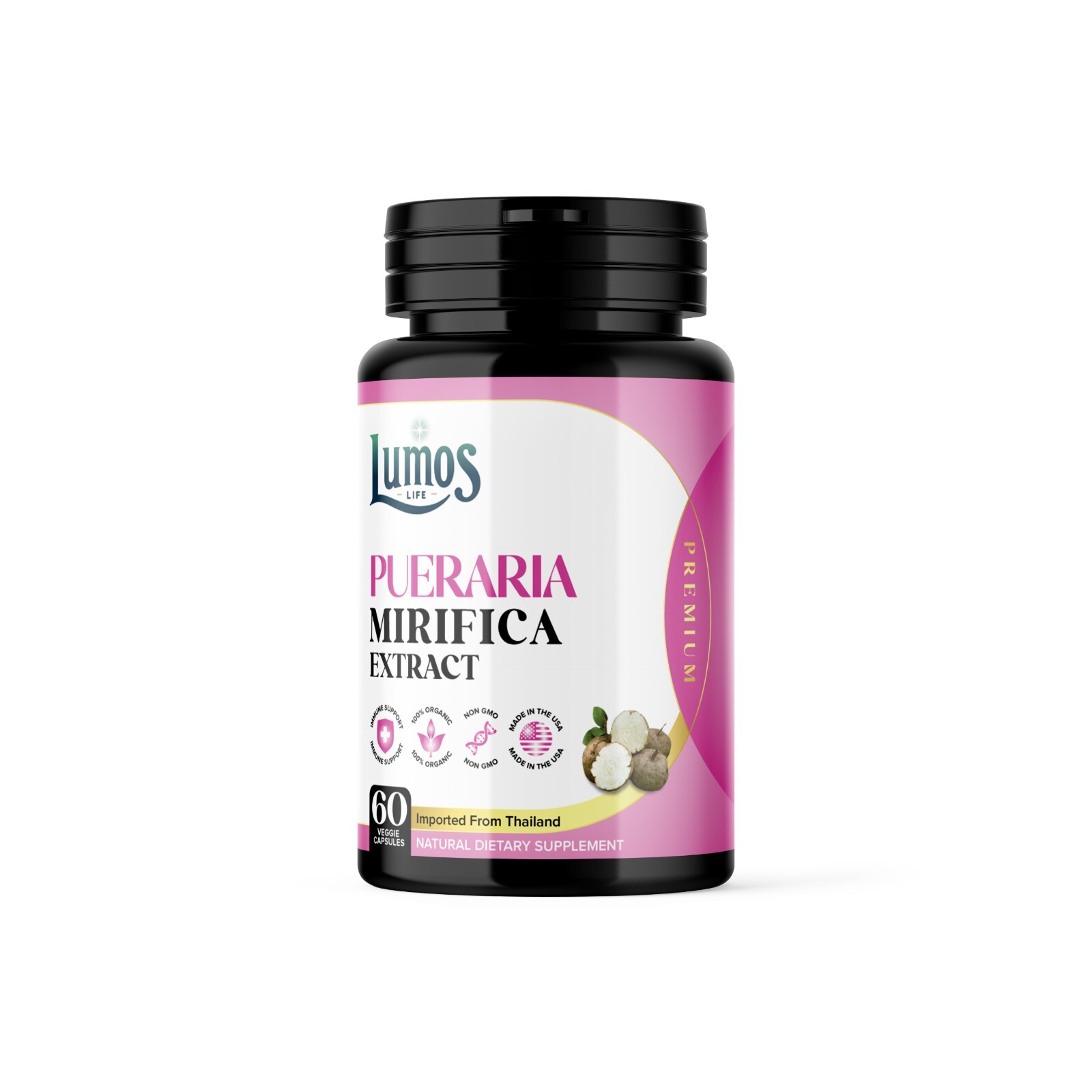Pueraria Mirifica 10000mg Dietary Supplement Organic 60 Capsule For Women, Trans