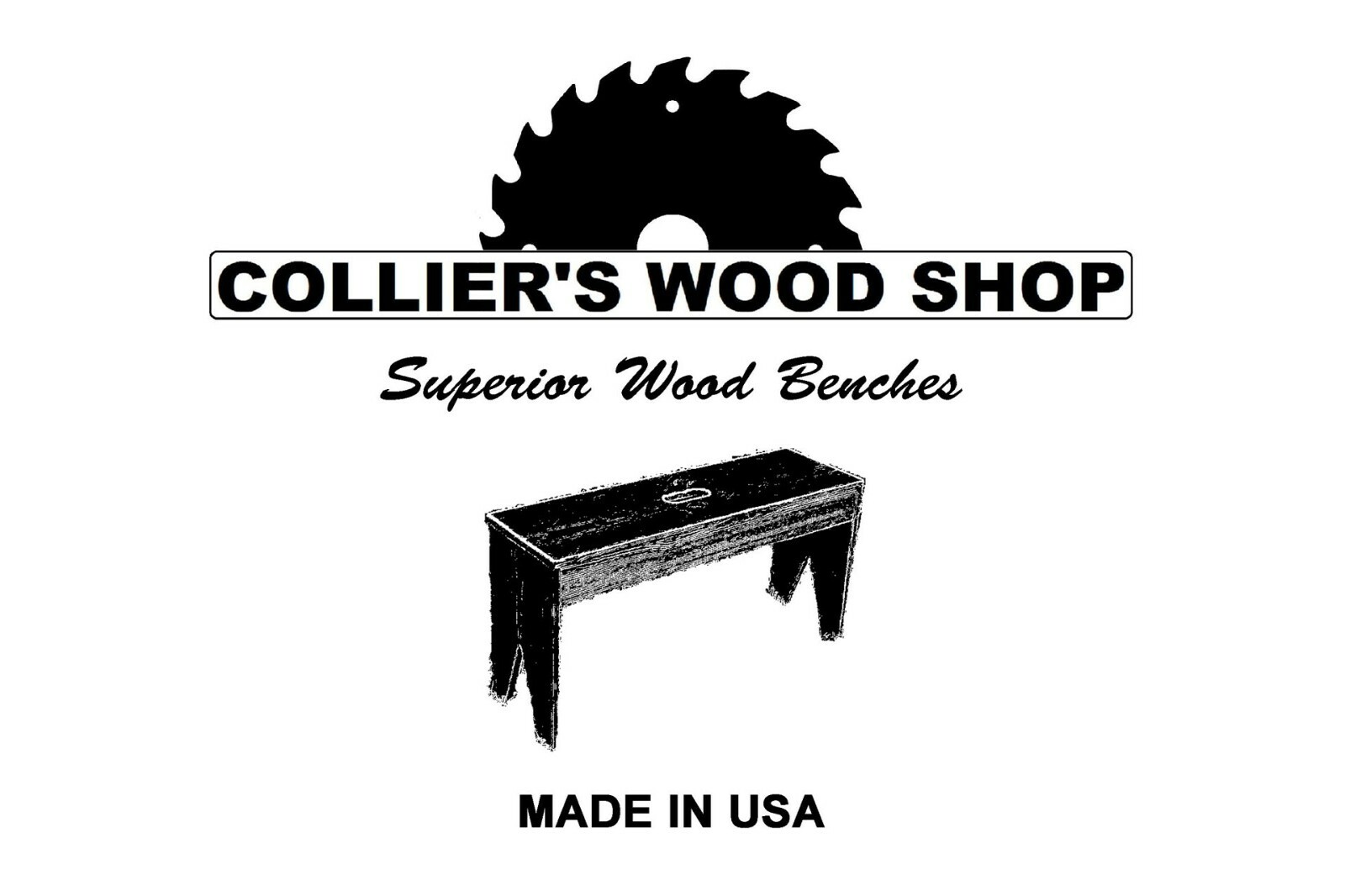 Rustic Wood Bench Solid Wood Top Brown