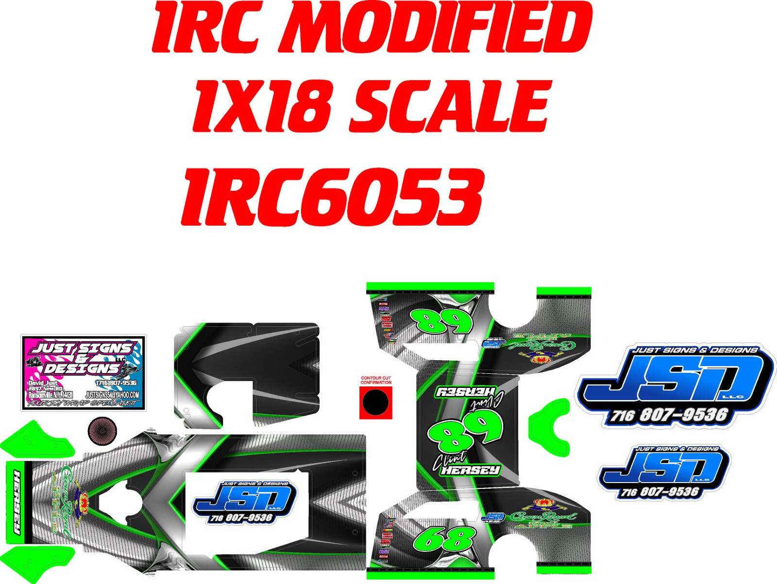 1RC MODIFIED 1RC605  WRAP THEME ARMOUR GREEN APPLE