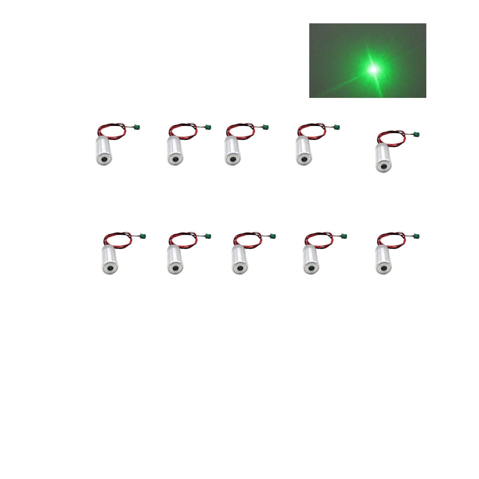 10pcs 532nm 20mW Dot Green Laser Module  φ 13*28mm