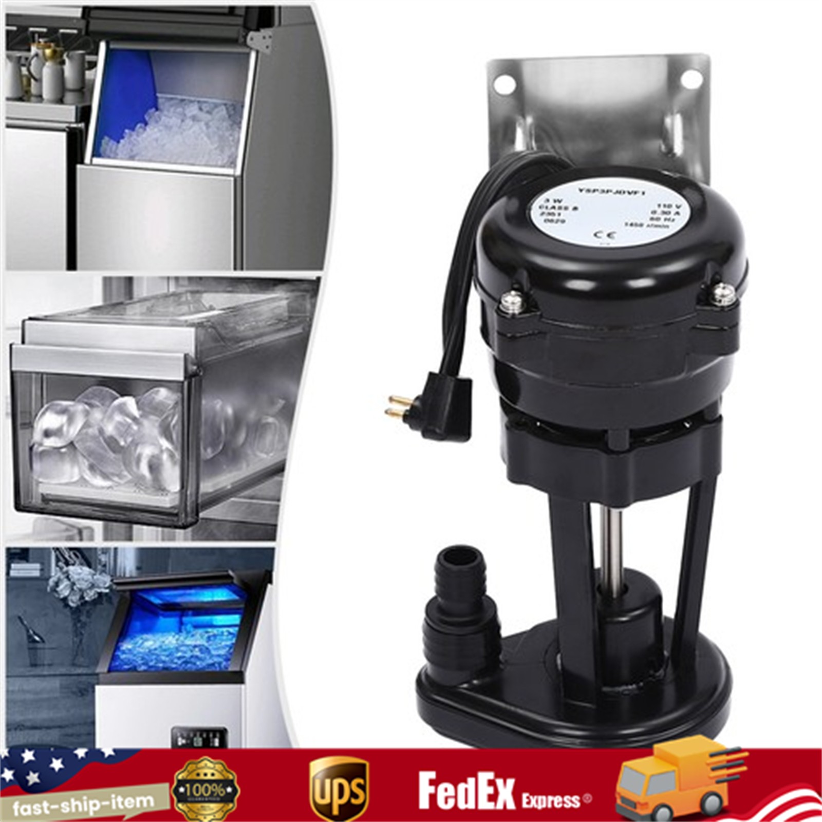 110V Ice Machine Water Pump Replacement For YSP3PJDVF1 Ice Maker 1450RPM USA