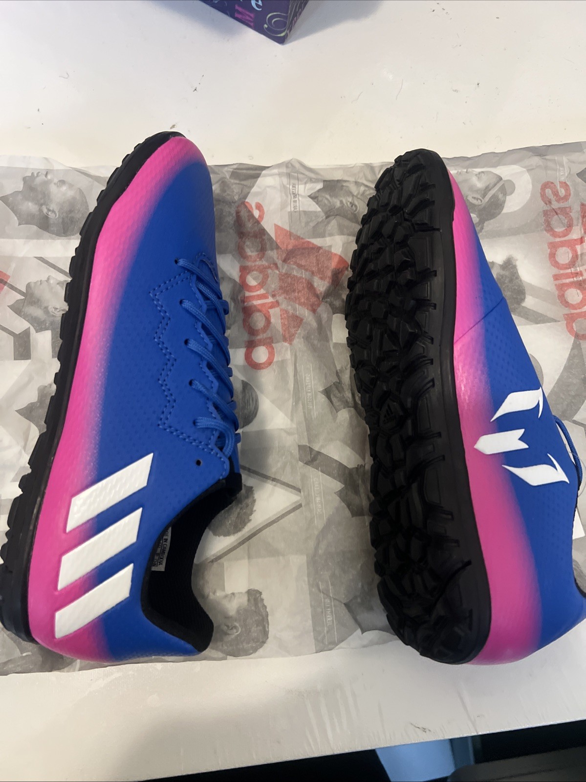 Adidas MESSI 16.3 FG J Soccer Cleats Blue/Pink Lightweight SOCCER CLEATS US Sz 4