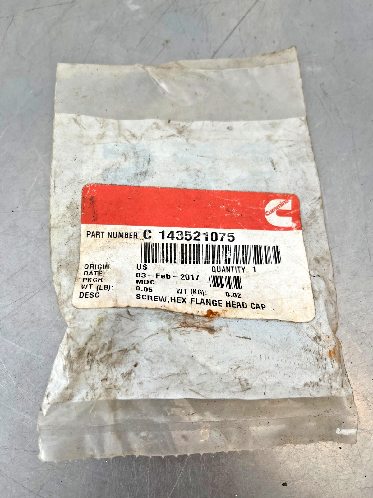 143521075 Genuine OEM CUMMINS Hex Flanged Head Cap SCREW BOLT