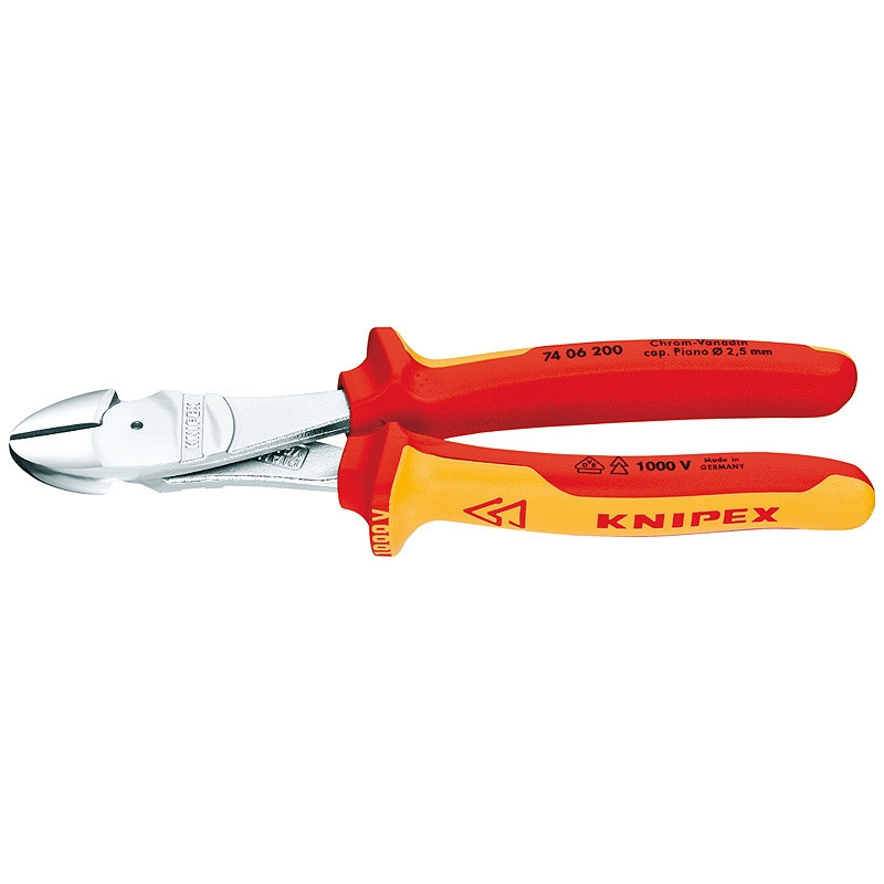 Knipex 200mm High Leverage Diagonal Side Cutters 1000V VDE Insulated 74 06 200