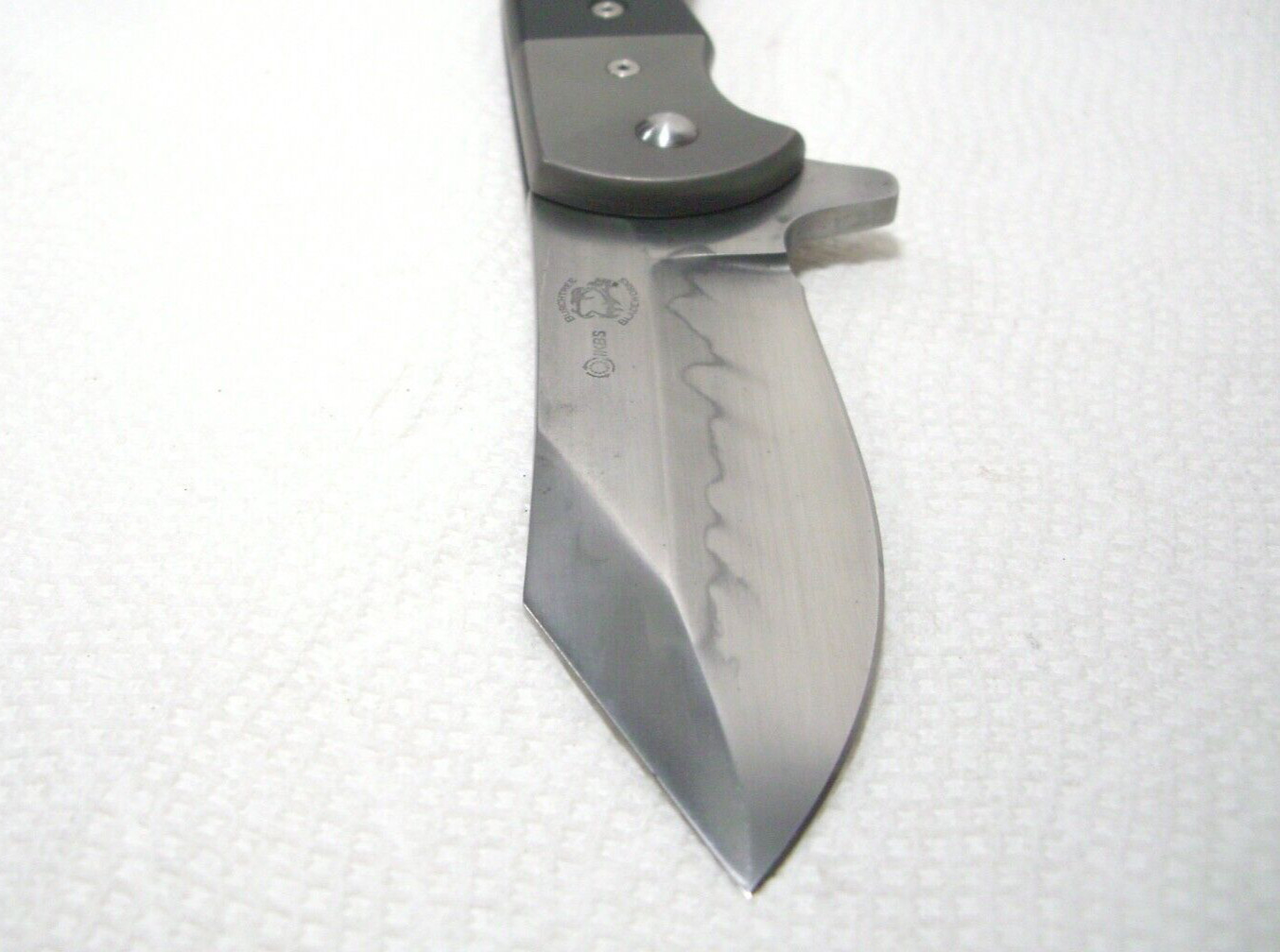 Mint Lg RARE CUSTOM BURCHTREE BLADEWORKS Fighting Folding Flipper Pocket Knife
