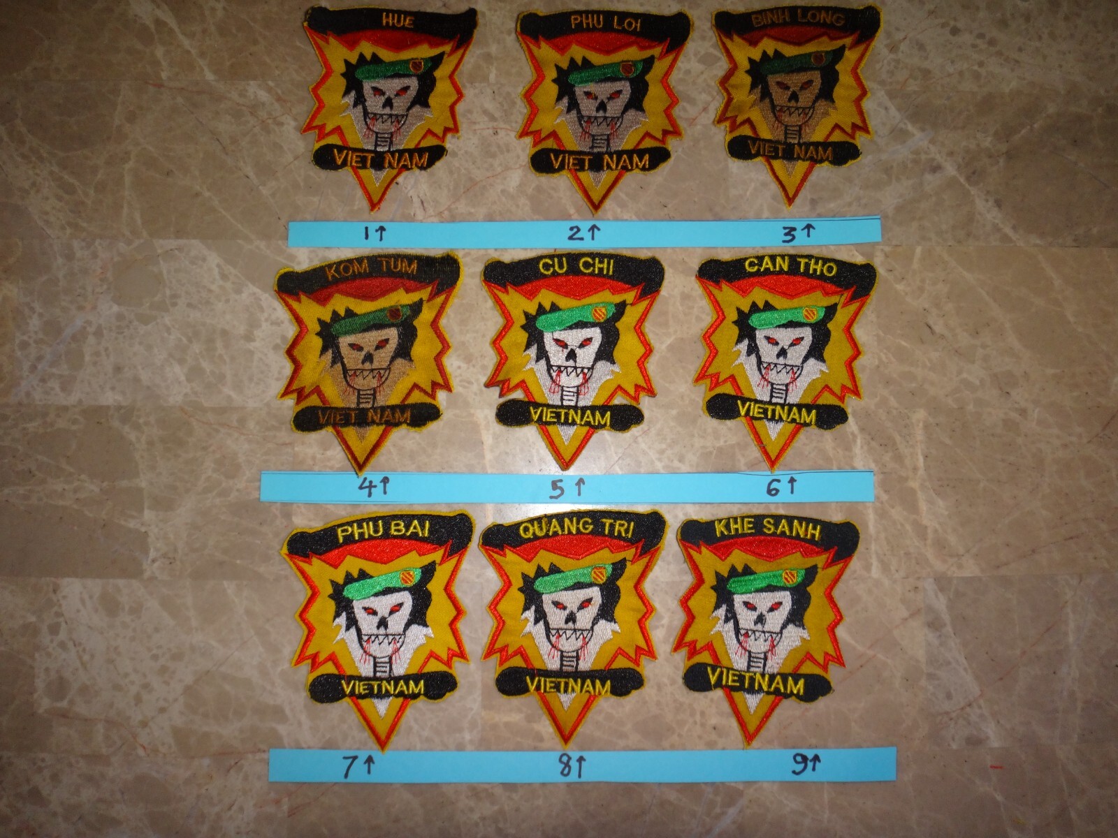 9 US 5th SFG MACV-SOG South Vietnam Provinces Patches, $12/each patch