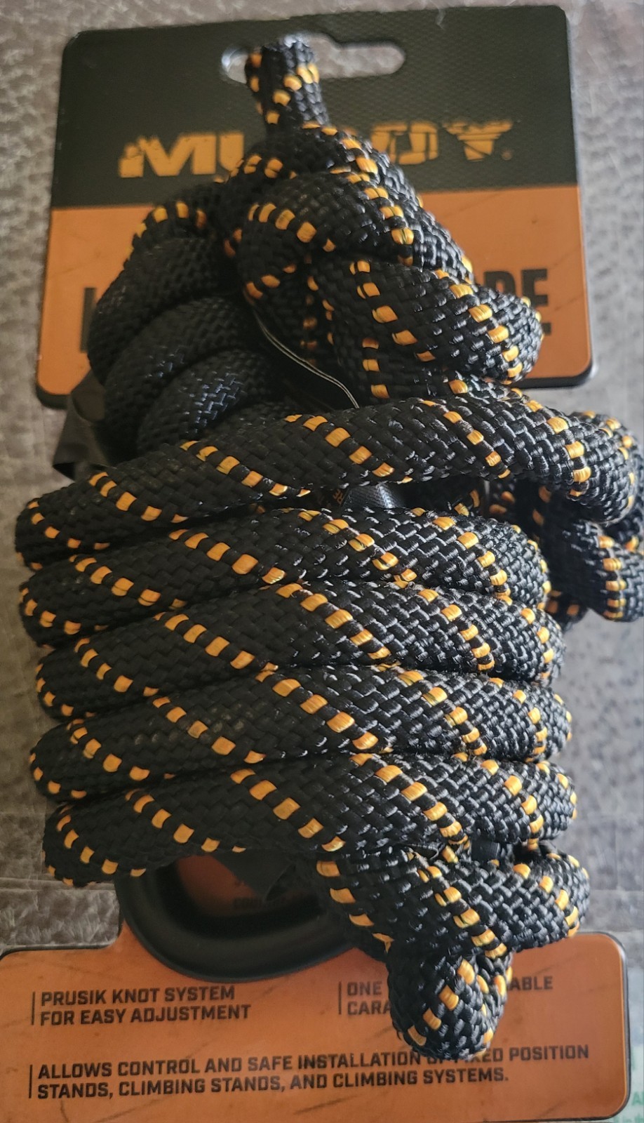 MUDDY Lineman's Rope Tree Climbing Safety Harness w/ Carabiner - MUD-MSA070