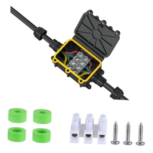 Outdoor Waterproof Junction Box 2-way I-shaped waterproof box black
