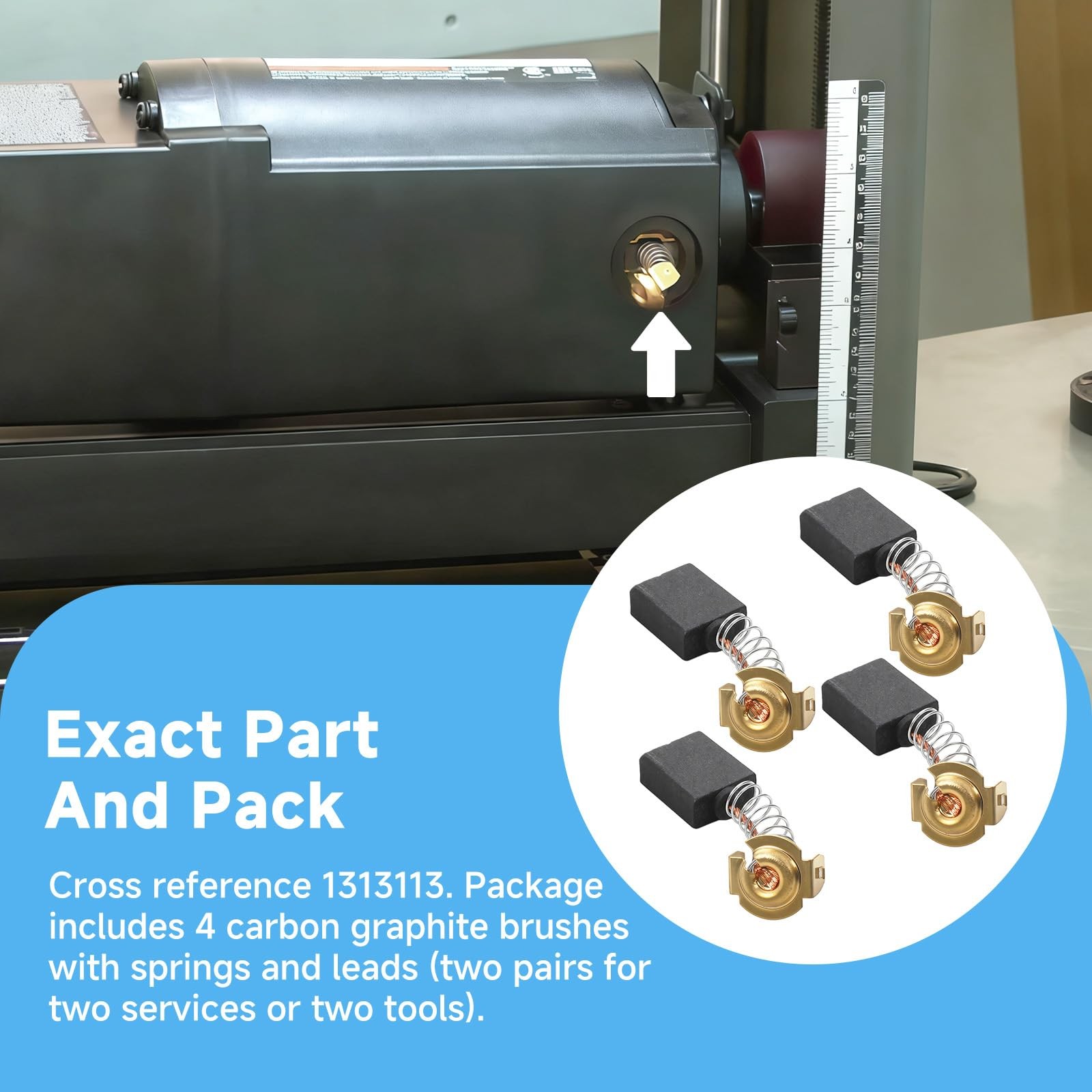 4 Pack 1313113 Carbon Motor Brushes Compatible with Porter Cable Sander